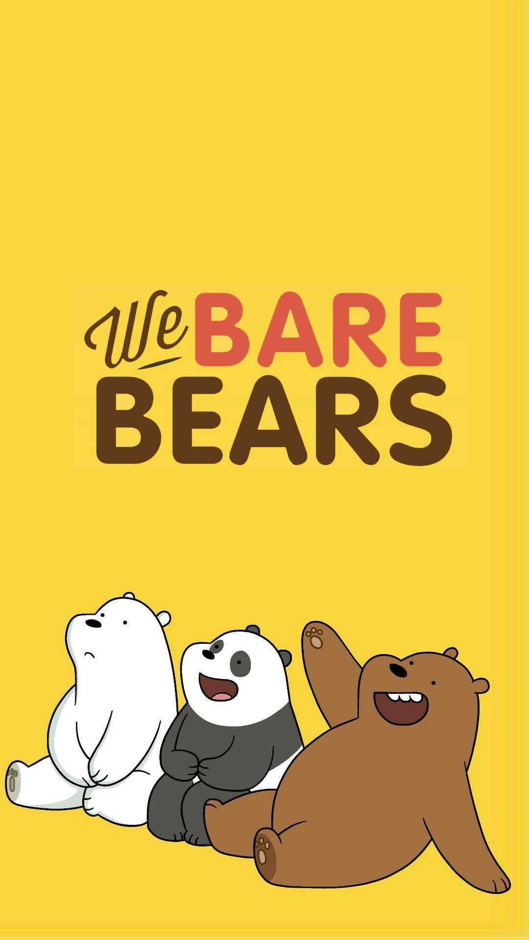 Three We Bare Bears Yellow Poster Background