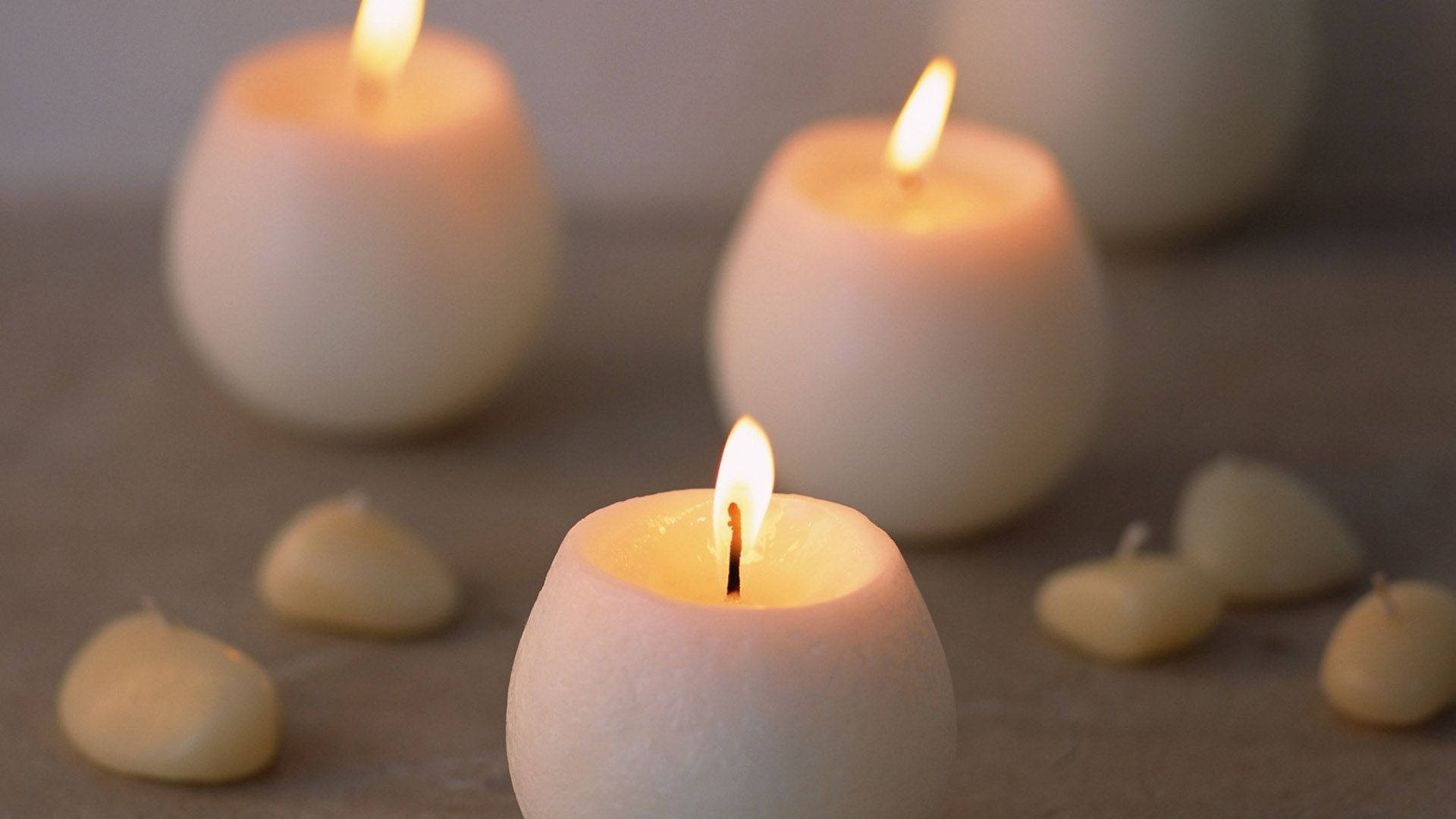 Three White Candles Background