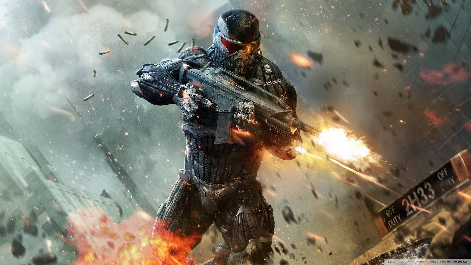 Thrilling Action In Crysis 2 3d Game.