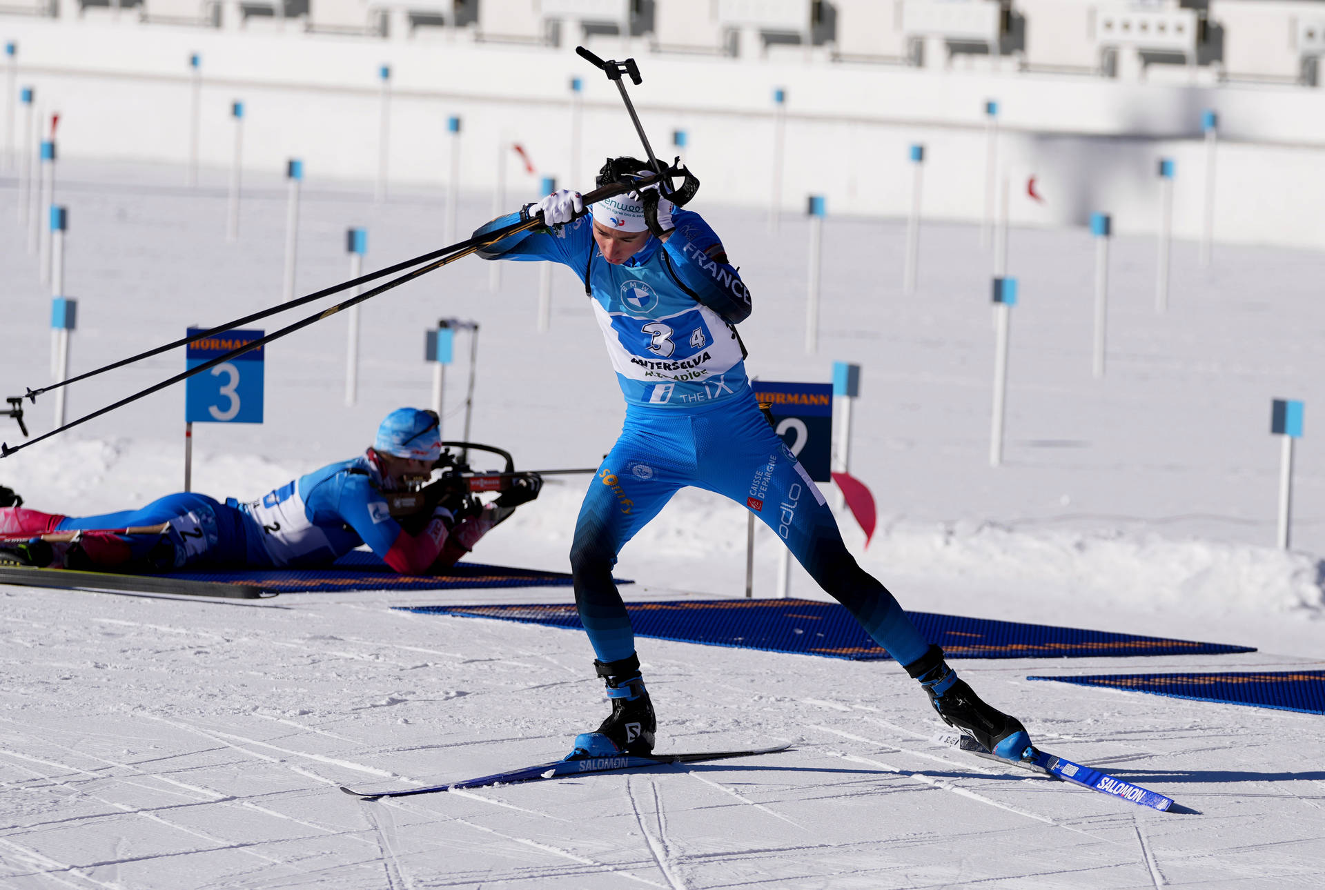 Thrilling Biathlete Competing Biathlon Sport