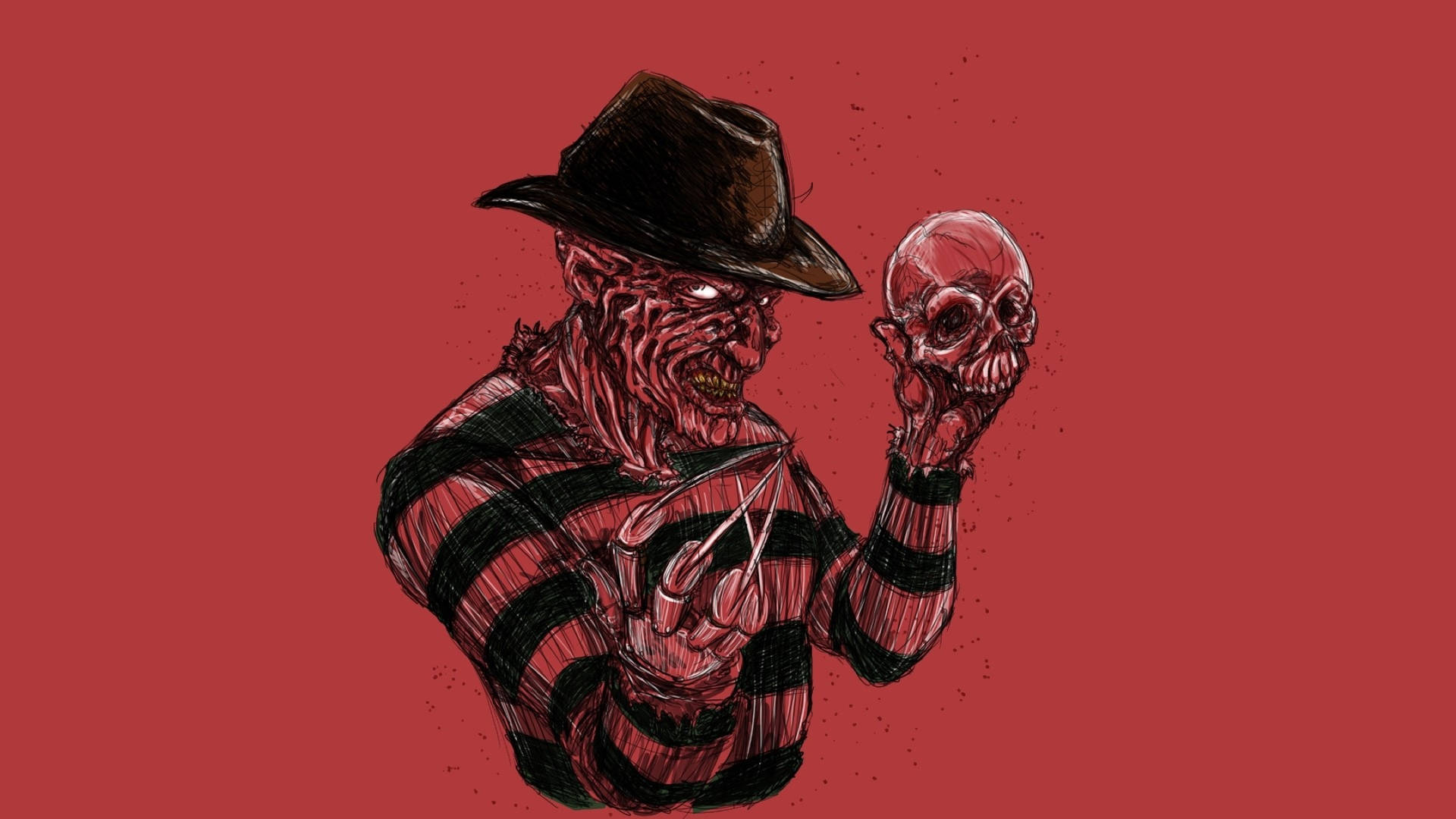 Thrilling Fan Art Portrayal Of Freddy Krueger Background