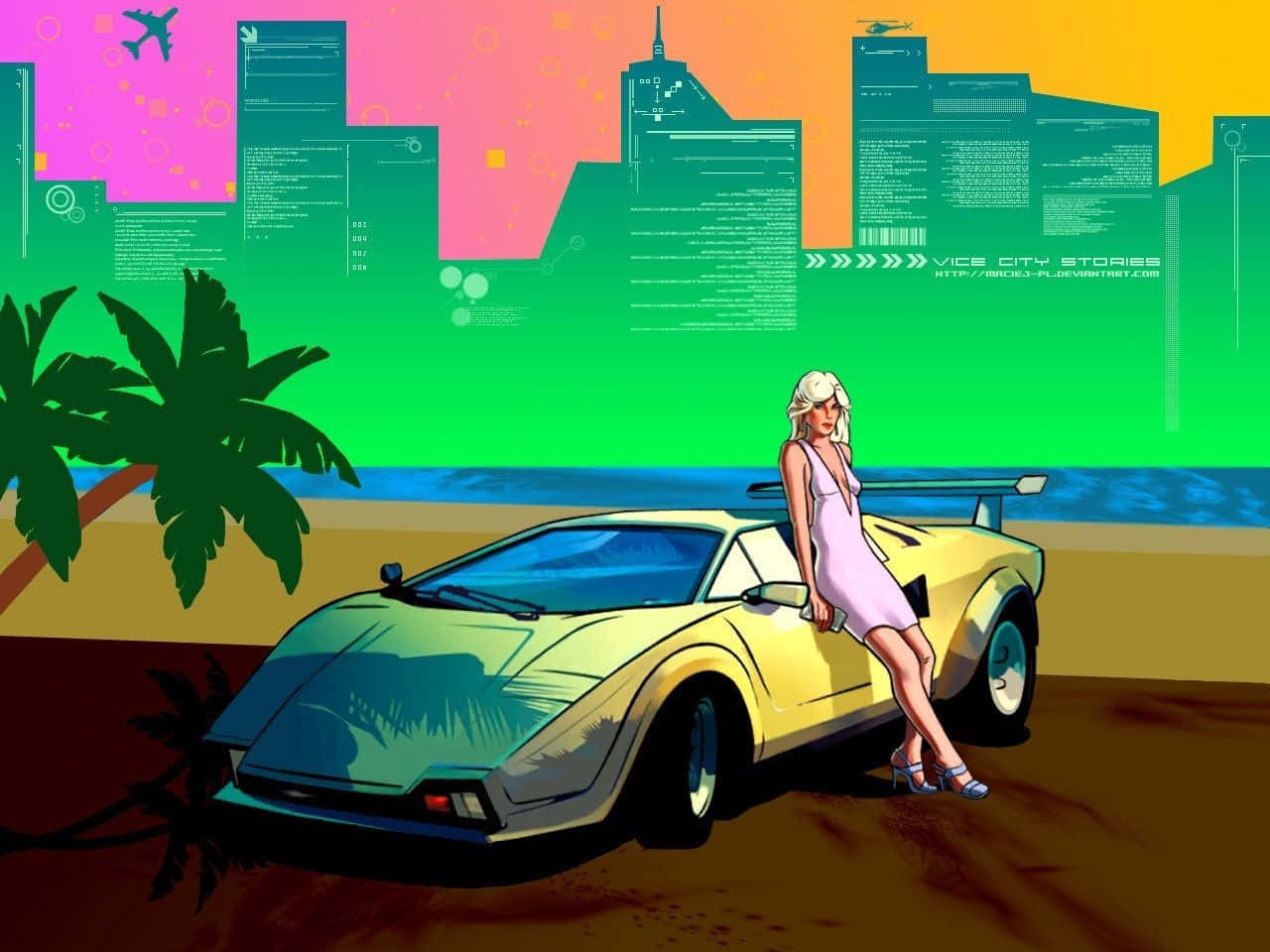 Thrilling Gameplay Of Gta Vice City Background