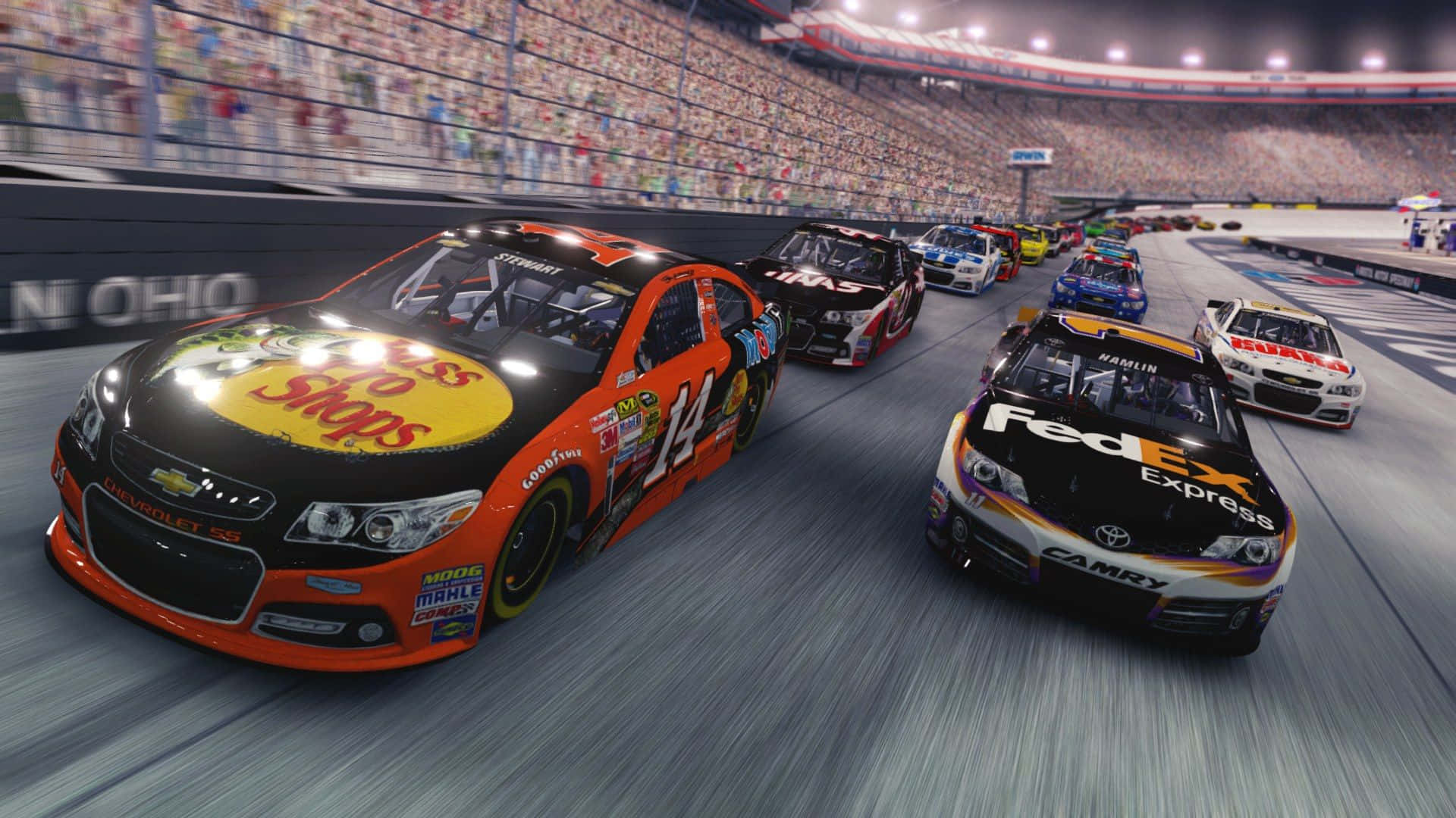 Thrilling Nascar Speedway Action