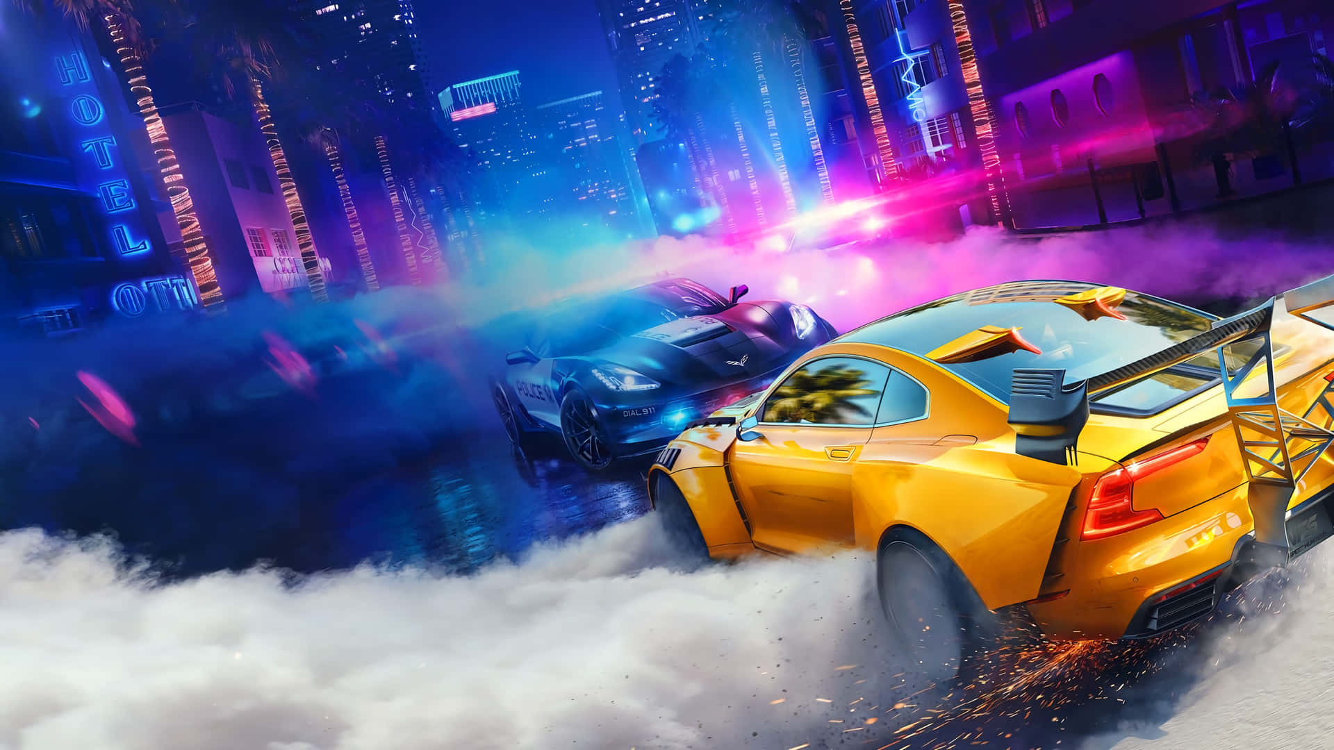 Thrilling Race Action In Need For Speed 4k Background