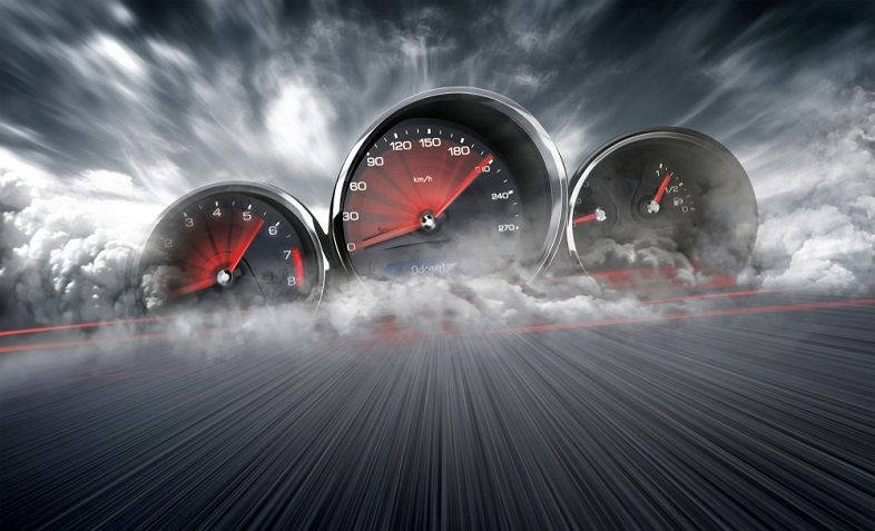 Thrilling Speedtest Depicting Internet Speedometer On The Road