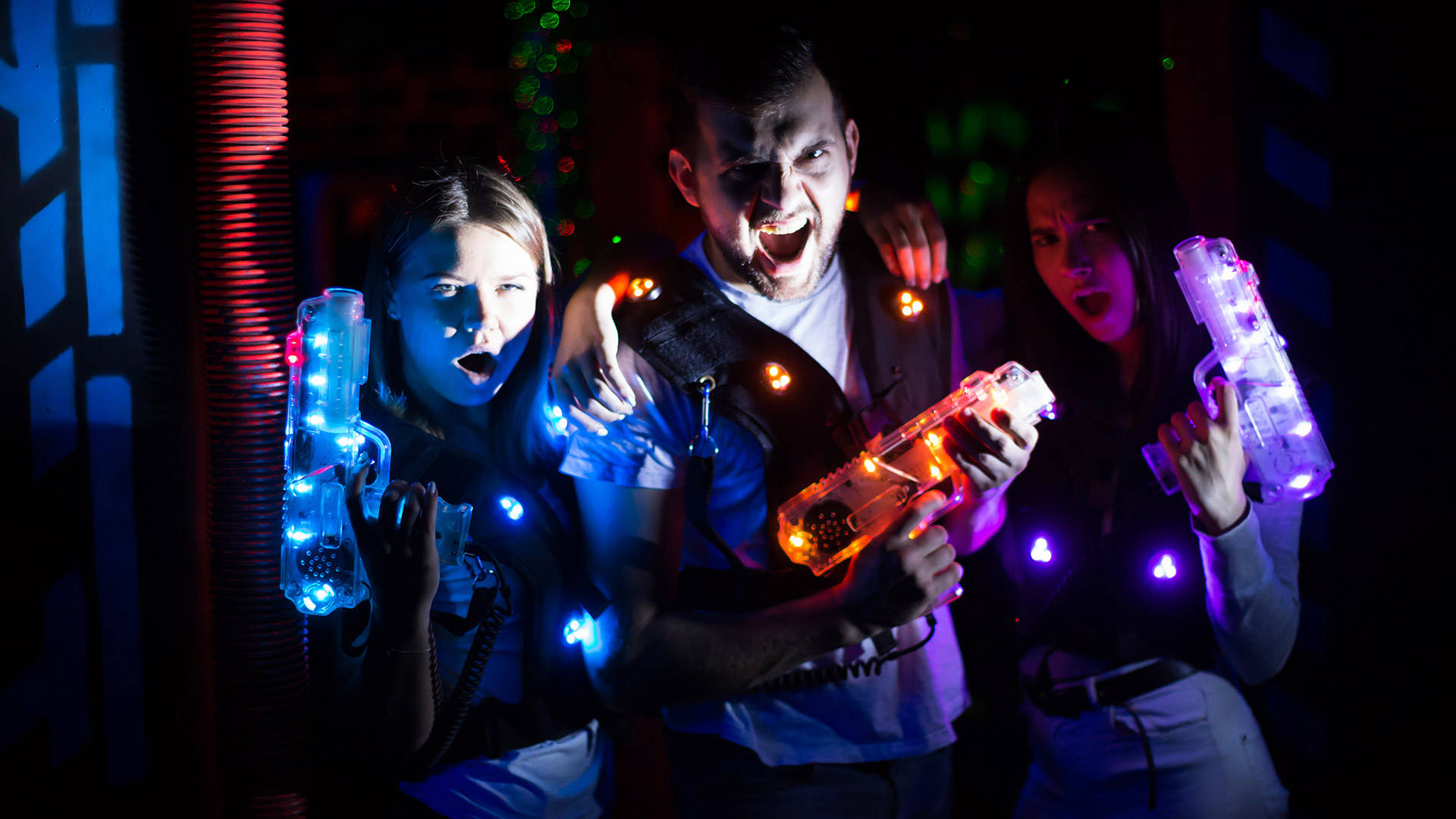 Thrills And Spills In Laser Tag Adventure Background