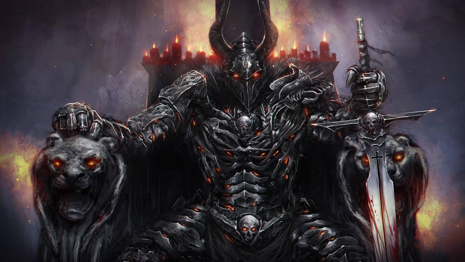 Throne Of Black Devil Hd Background