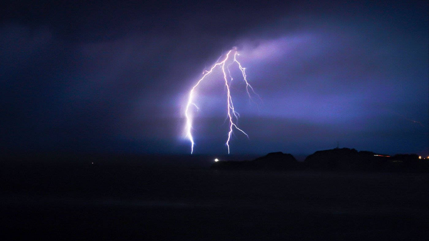 Thunderstorm Cuts Through Sky Background