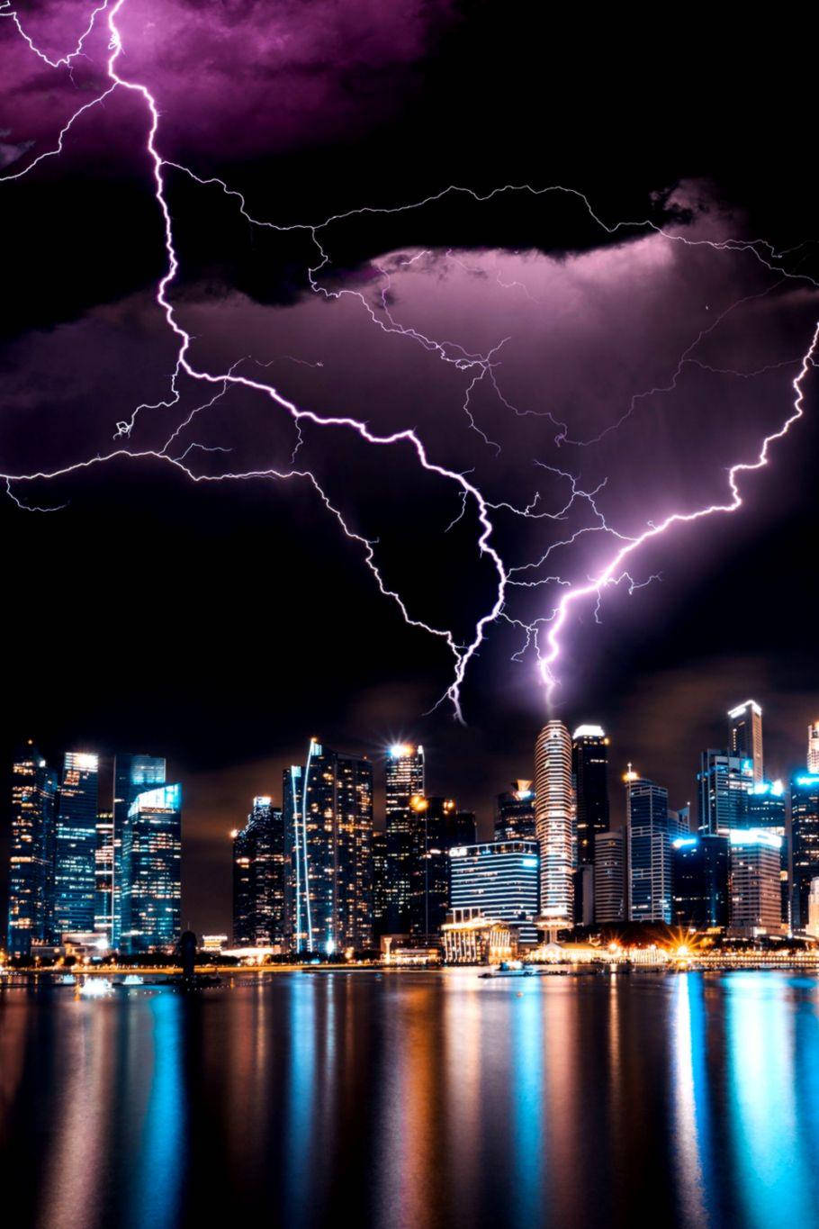 Thunderstorm In The City Background