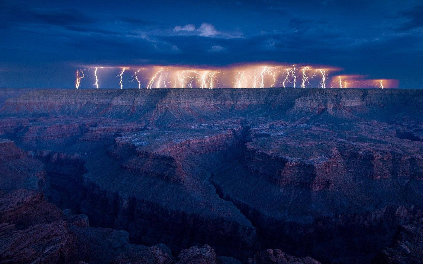 Thunderstorm Over Canyon Background