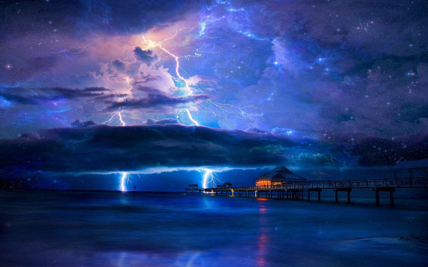 Thunderstorm Over Ocean