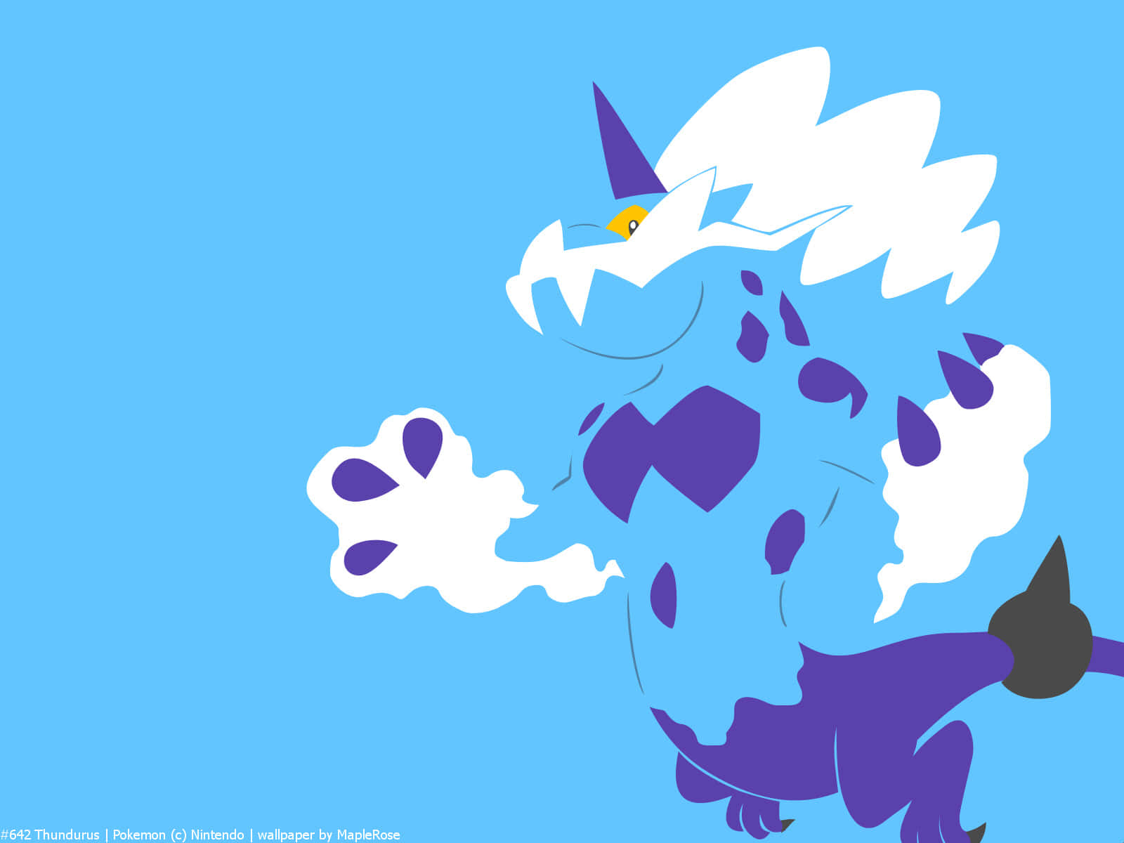 Thundurus Blue And Violet Illustration Background