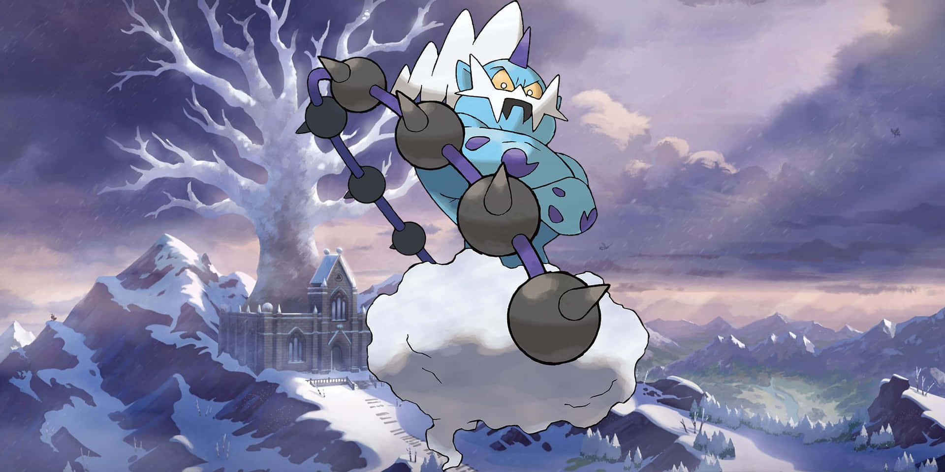 Thundurus Flying On His Cloud Background