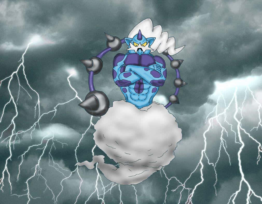 Thundurus On Cloud And Lighting Background