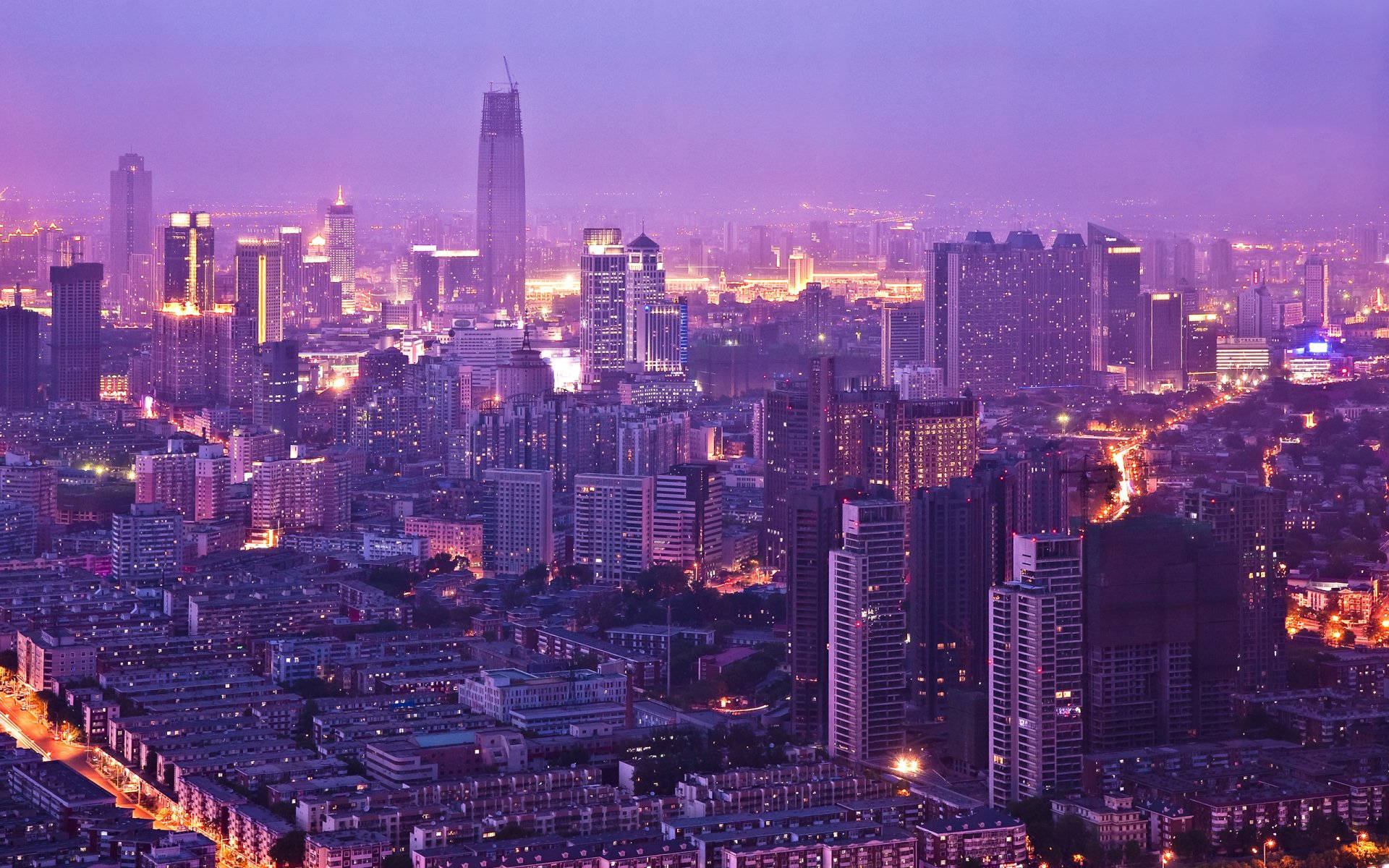 Tianjin Purple Lights Background