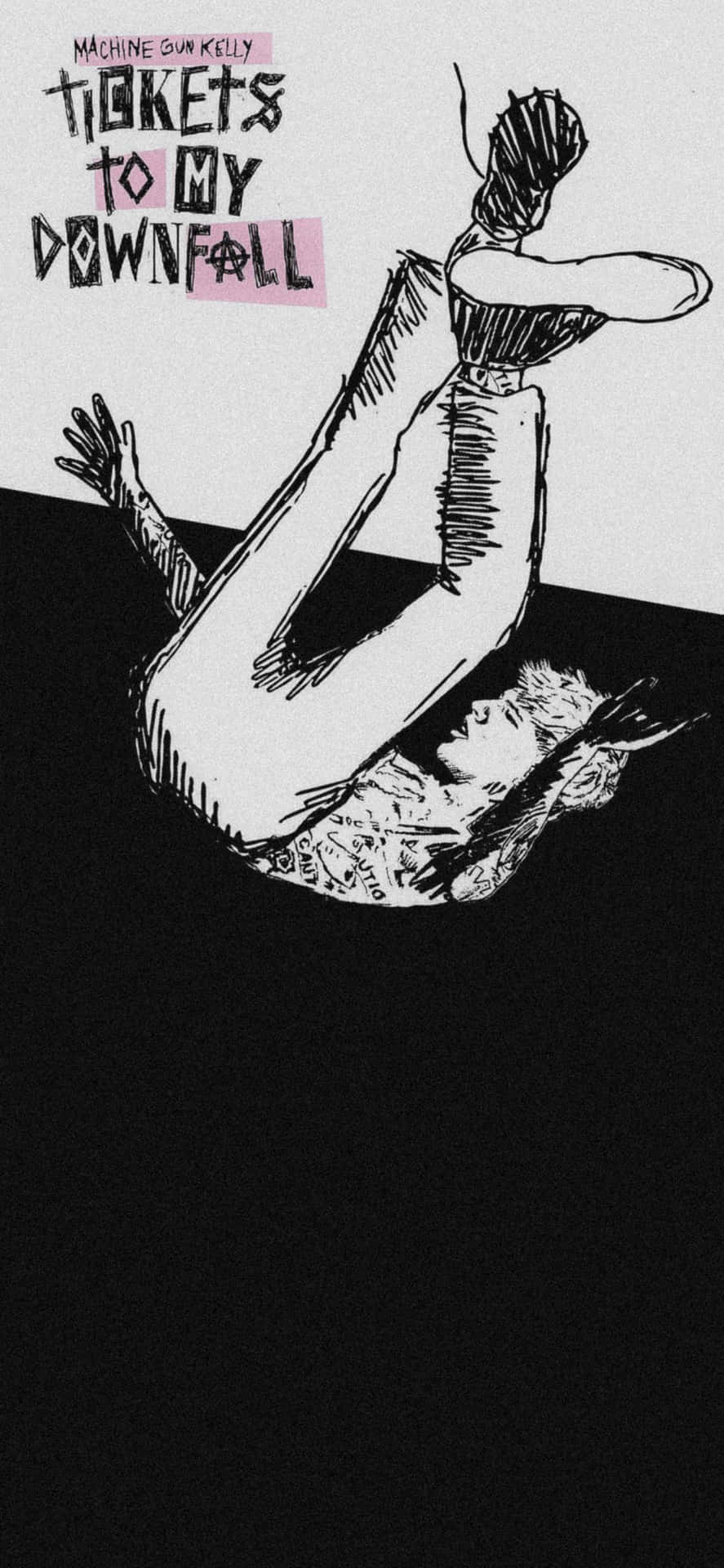 Tickets To My Downfall Black And White Art Background