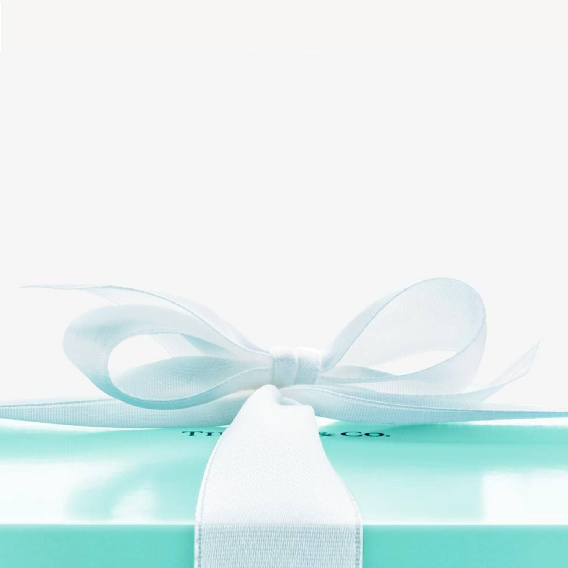 Tiffany Blue Box With Ribbon Background