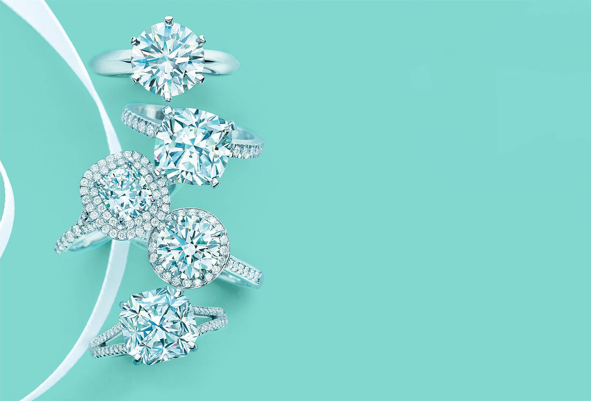 Tiffany Jewels In Tiffany Blue Background