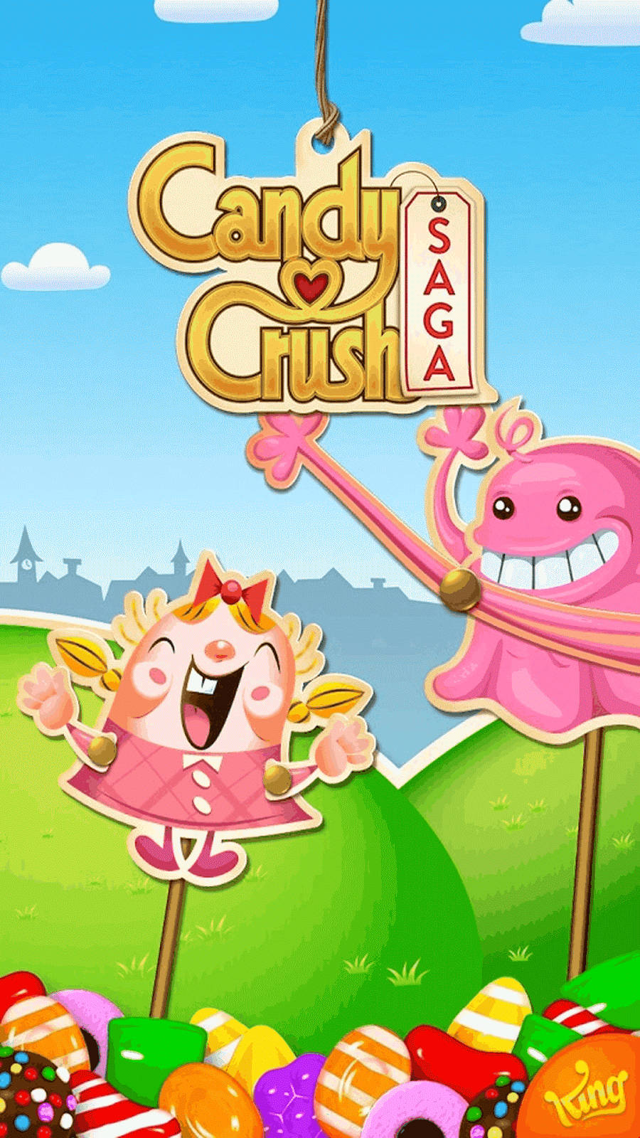 Tiffi And Bubblegum Troll Adventure In Candy Crush Saga Background