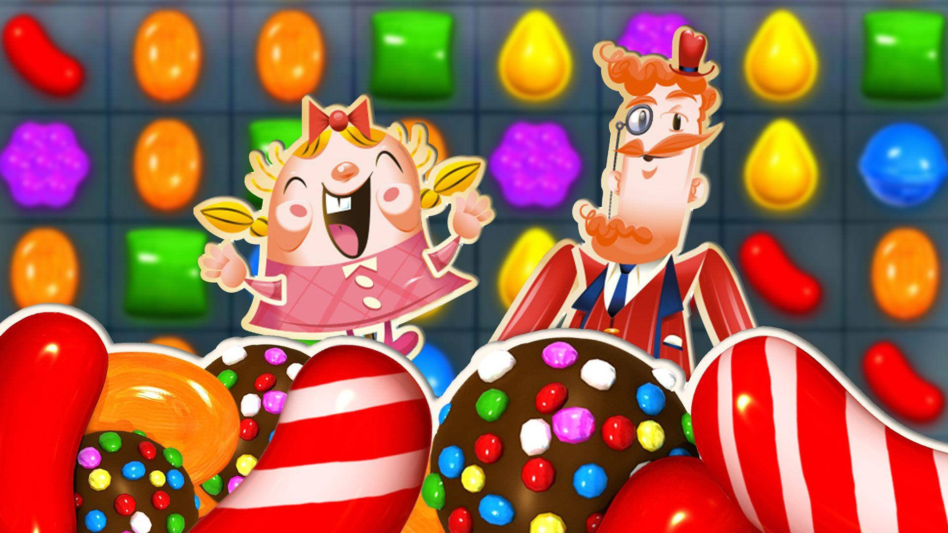 Tiffi And Mr. Toffee In Candy Crush Saga Background