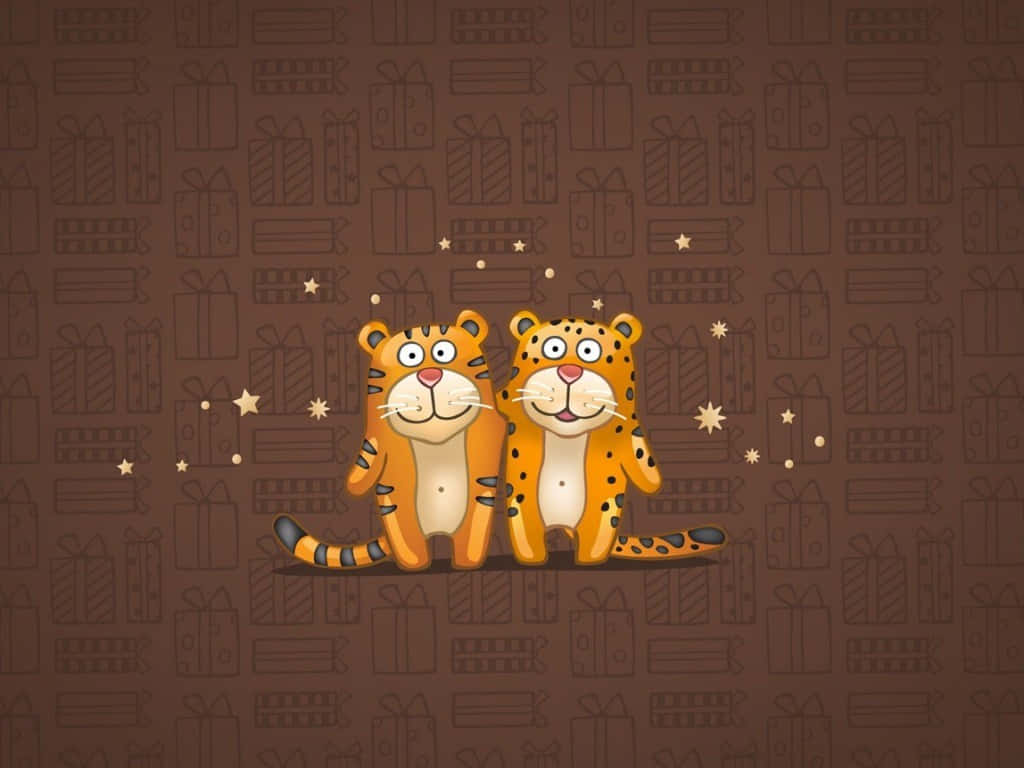 Tiger And Cheetah Cute Girly Ipad Background