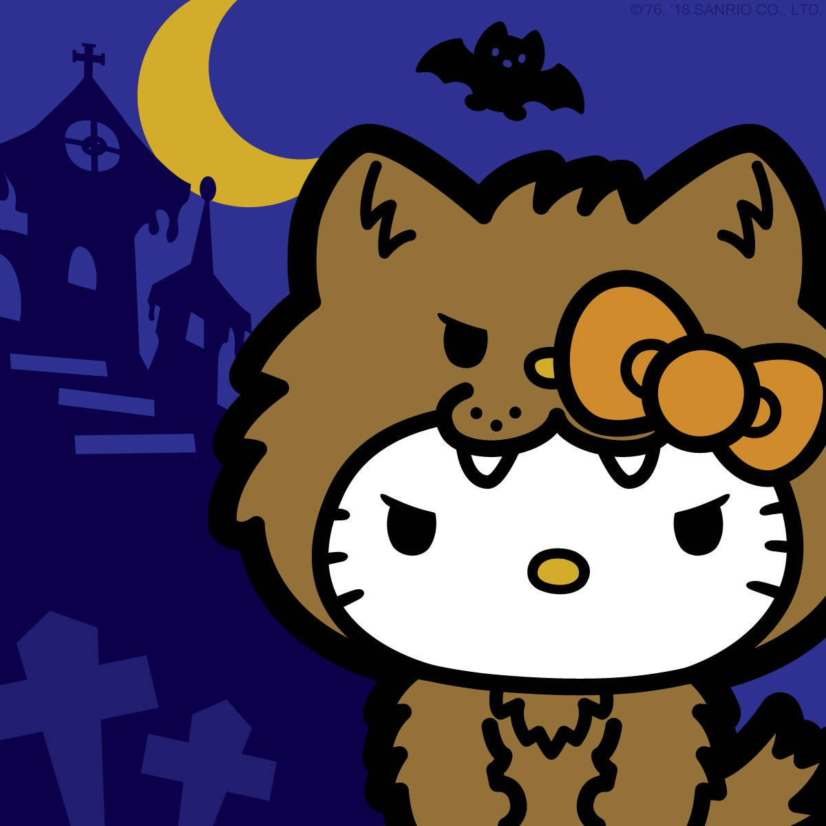 Tiger Hello Kitty Halloween Background