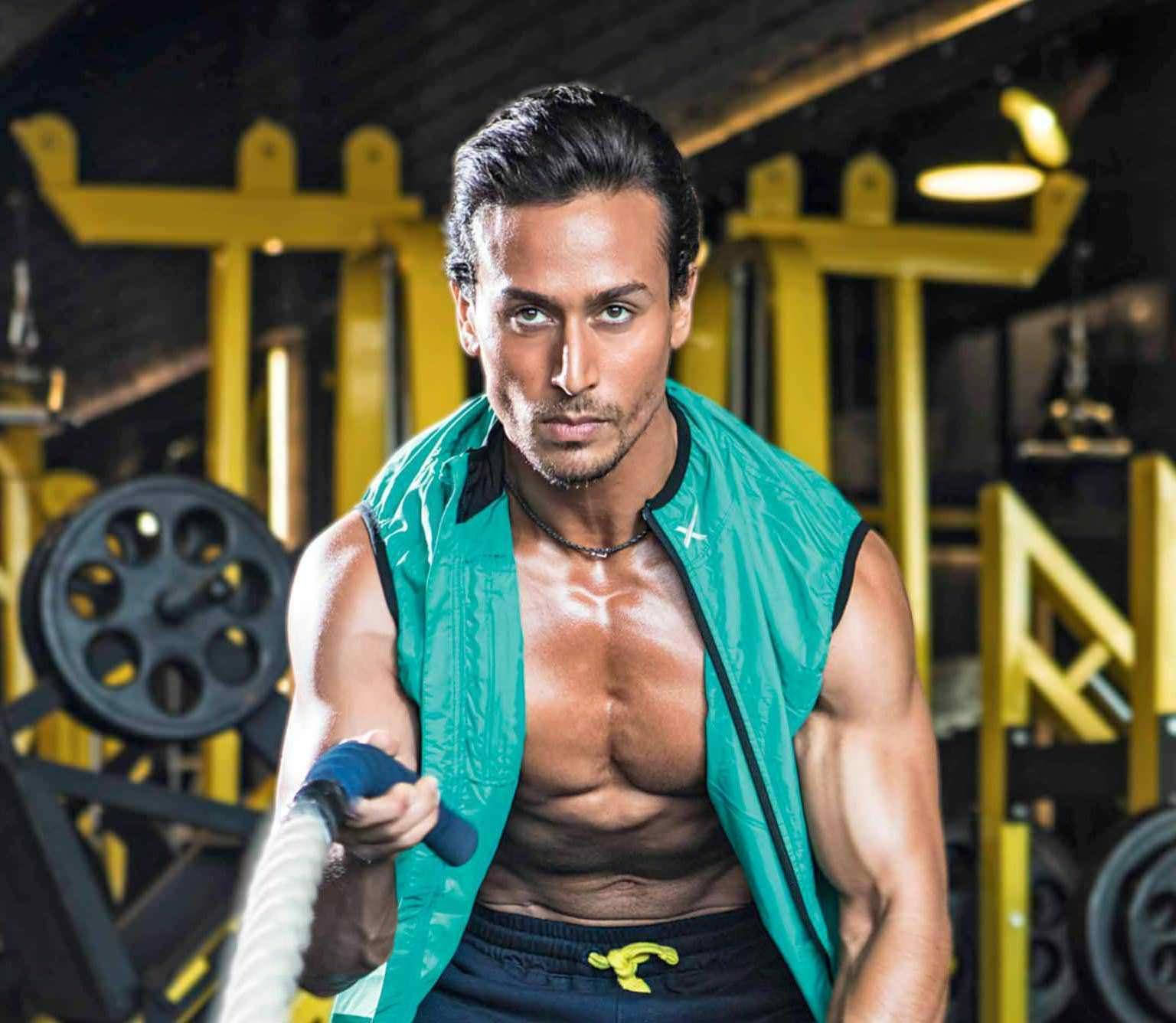 Tiger Shroff Body In The Gym Background