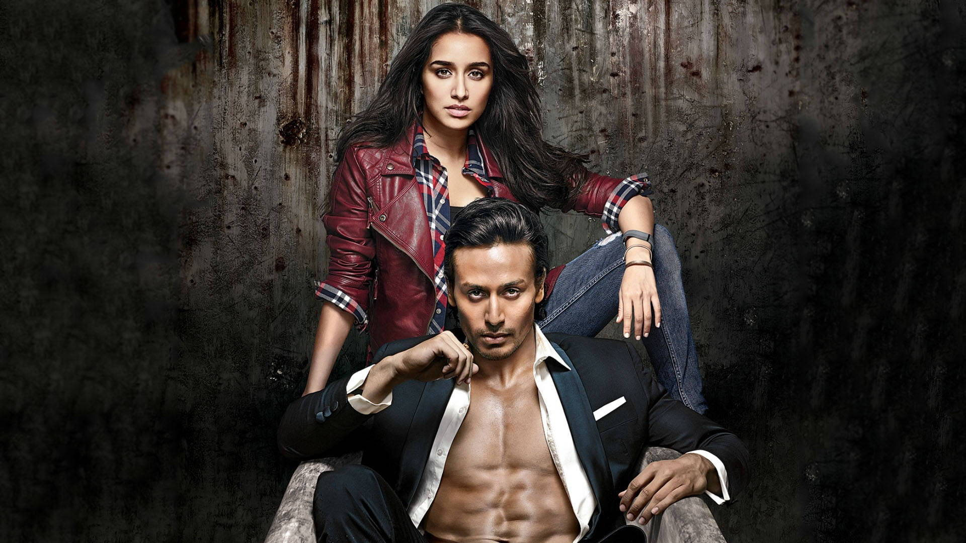 Tiger Shroff Body With Shraddha Kapoor Background