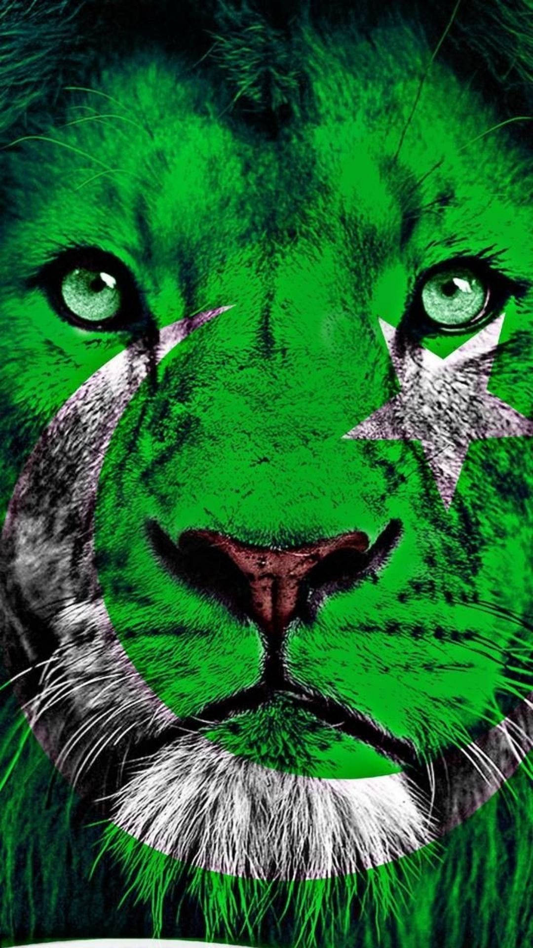 Tiger With Pakistan Logo Background