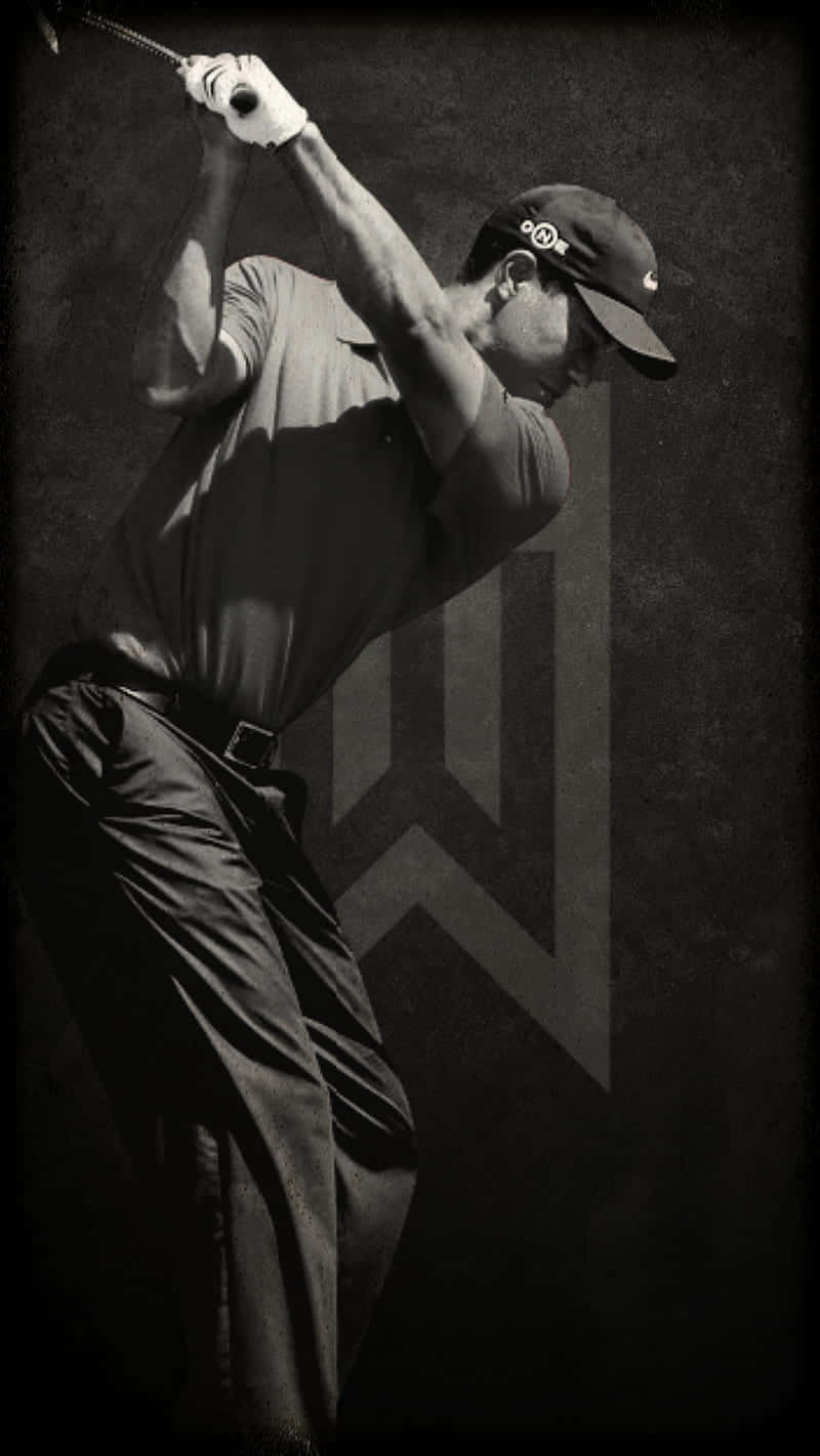 Tiger Woods Iphone In Action Background