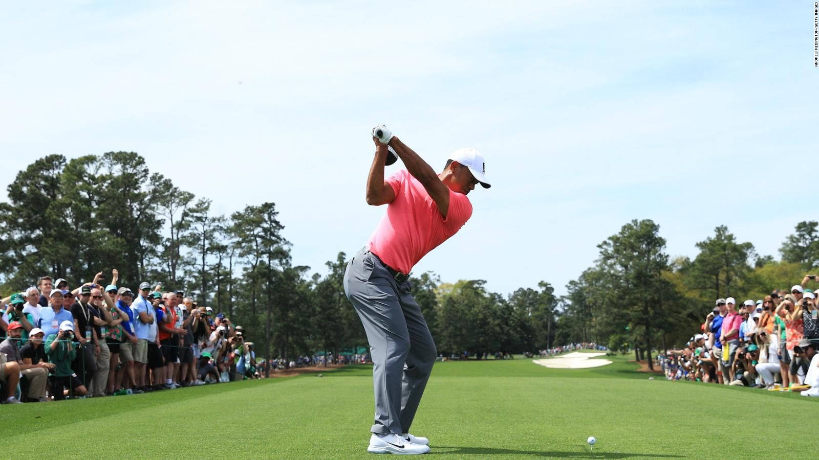 Tiger Woods Masters About To Swing Background