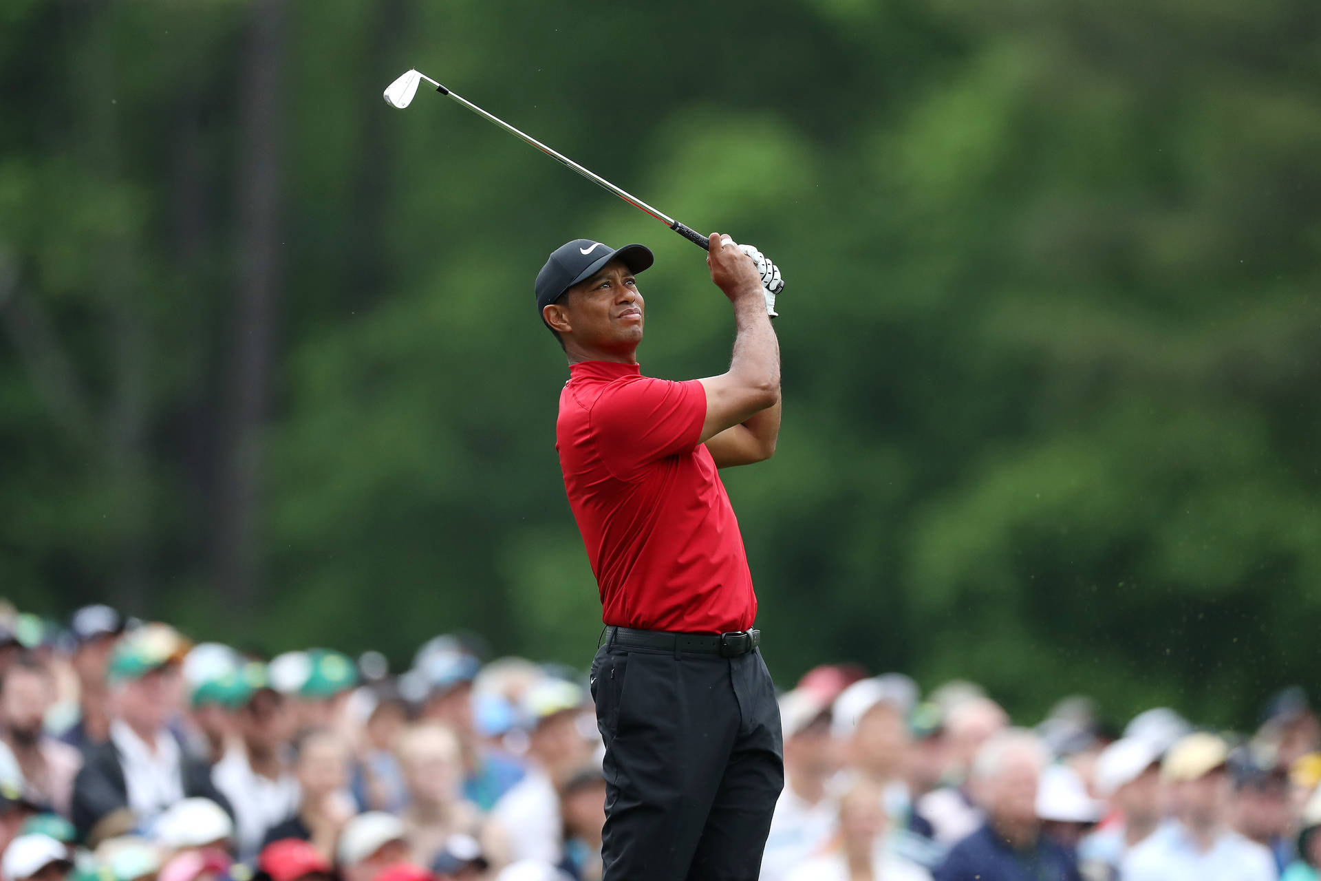 Tiger Woods Masters Looking Up Background