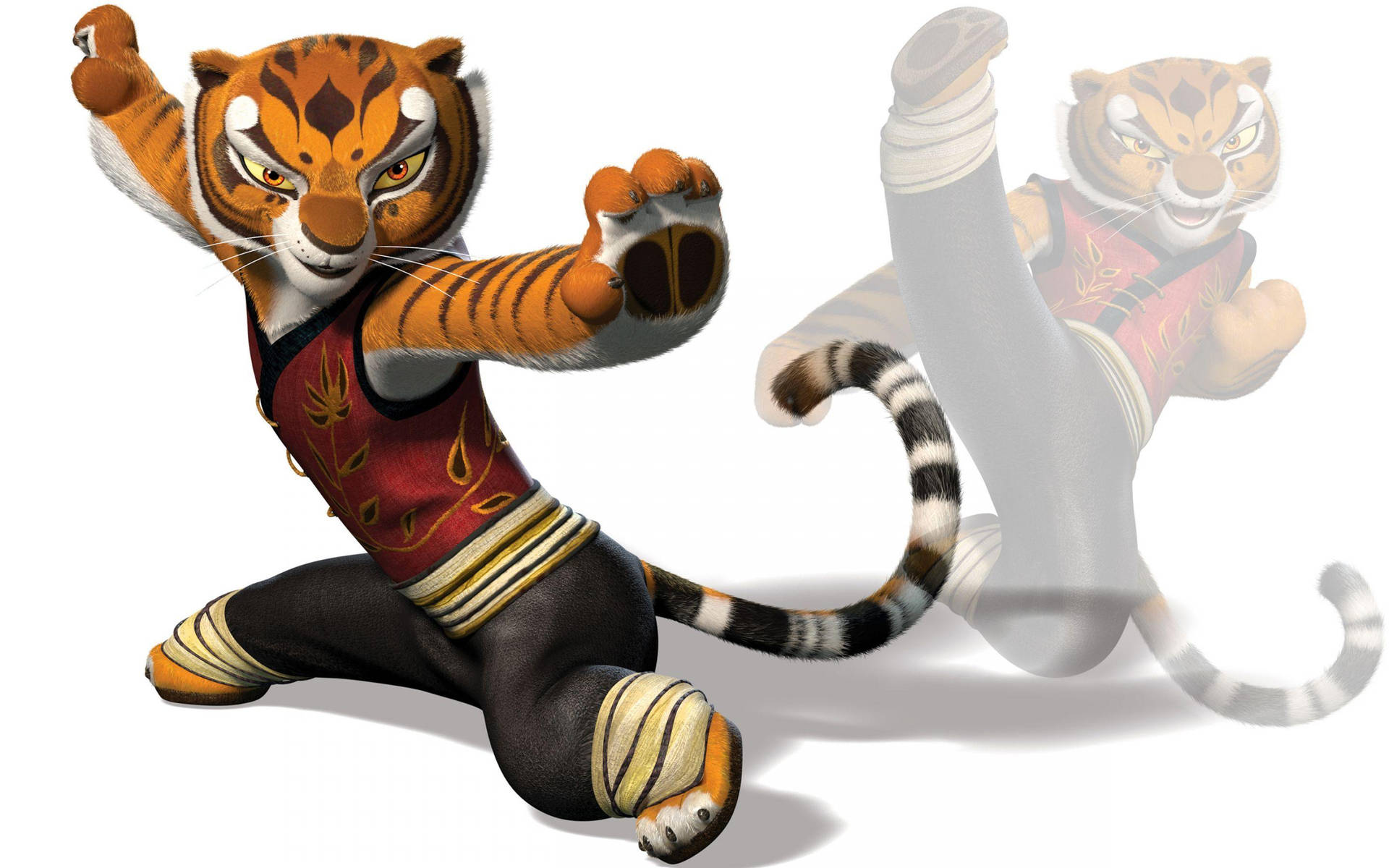 Tigress From Kung Fu Panda With White Backdrop
