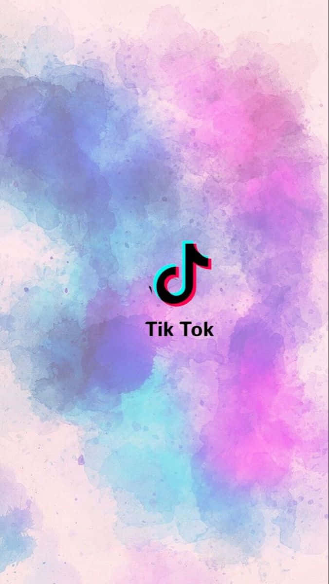 Tik Tok Logo With A Watercolor Background Background