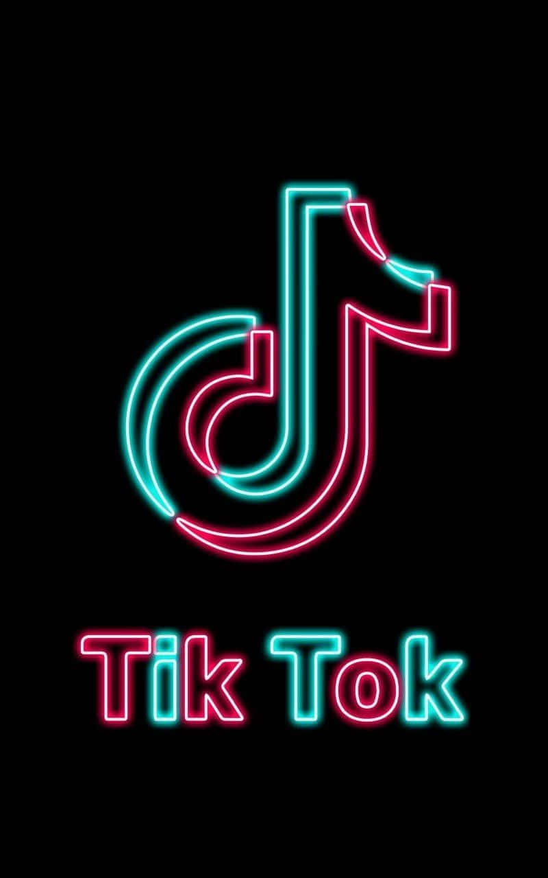 Tik Tok Logo With Neon Lights