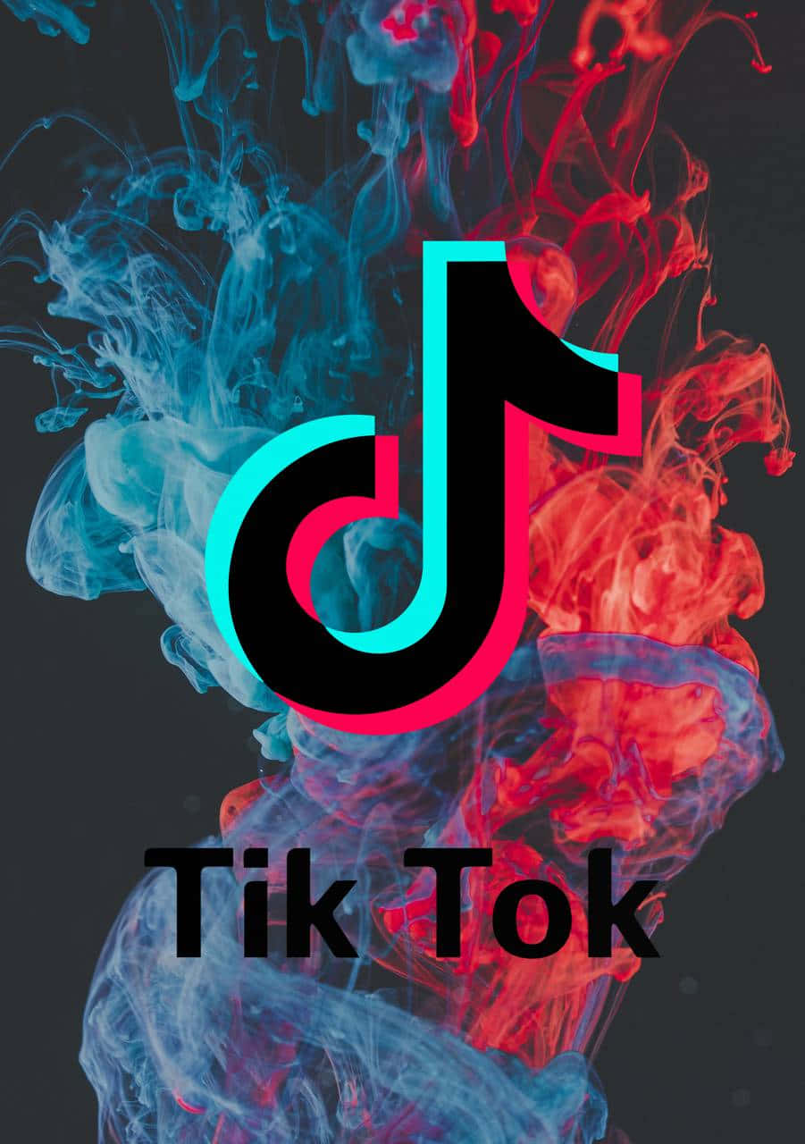 Tik Tok Logo With Smoke And Fire Background