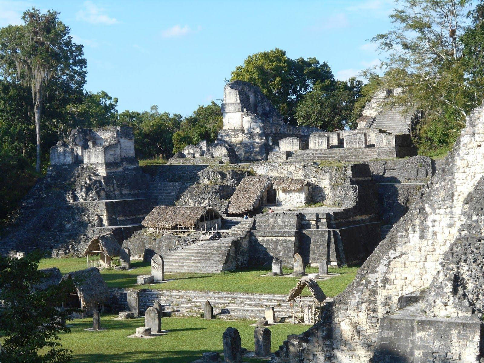 Tikal Crumbling Structure Background