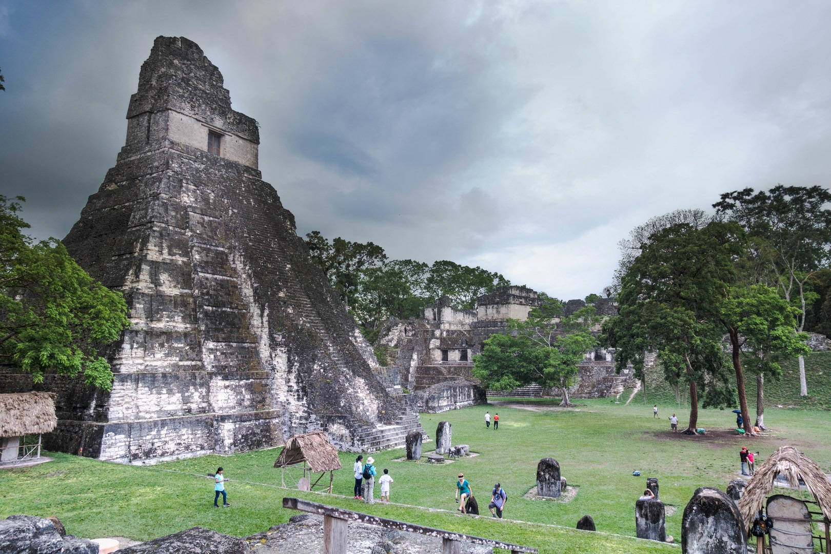 Tikal With Tourists Background