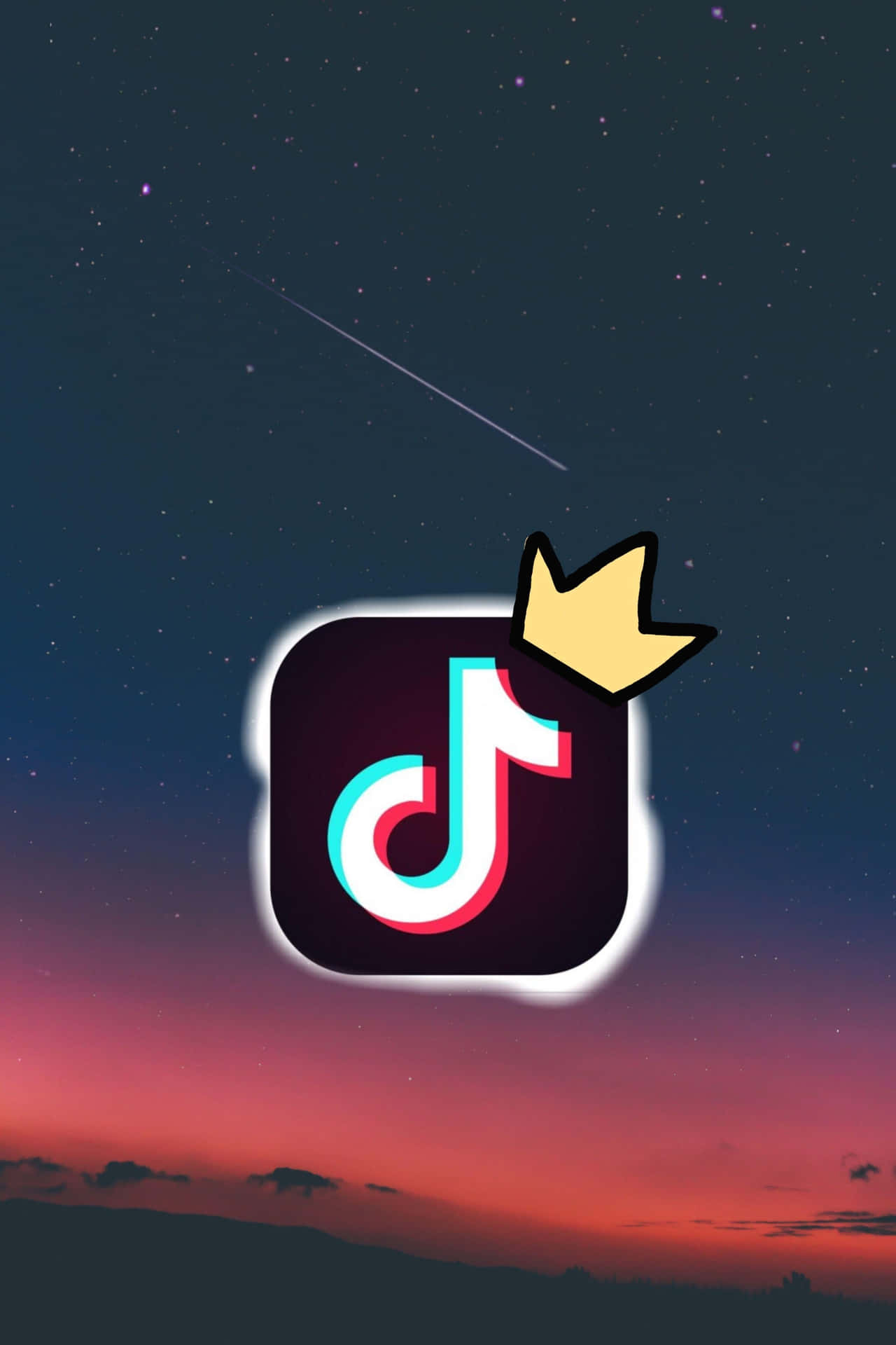 Tiktok Aesthetics Logo With Crown Background