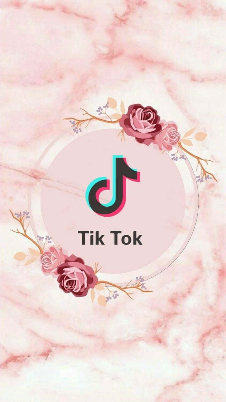 Tiktok Aesthetics Logo With Roses Background