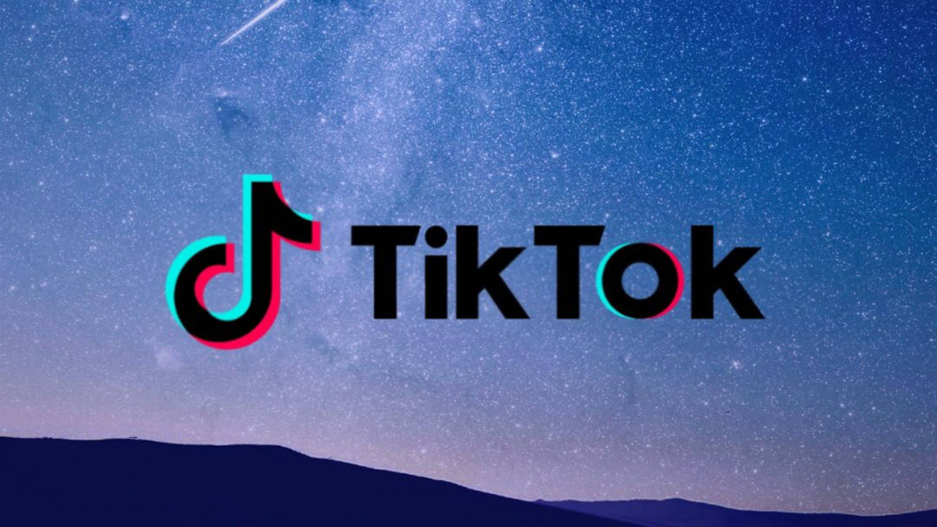 Tiktok Logo Night Sky Landscape Background