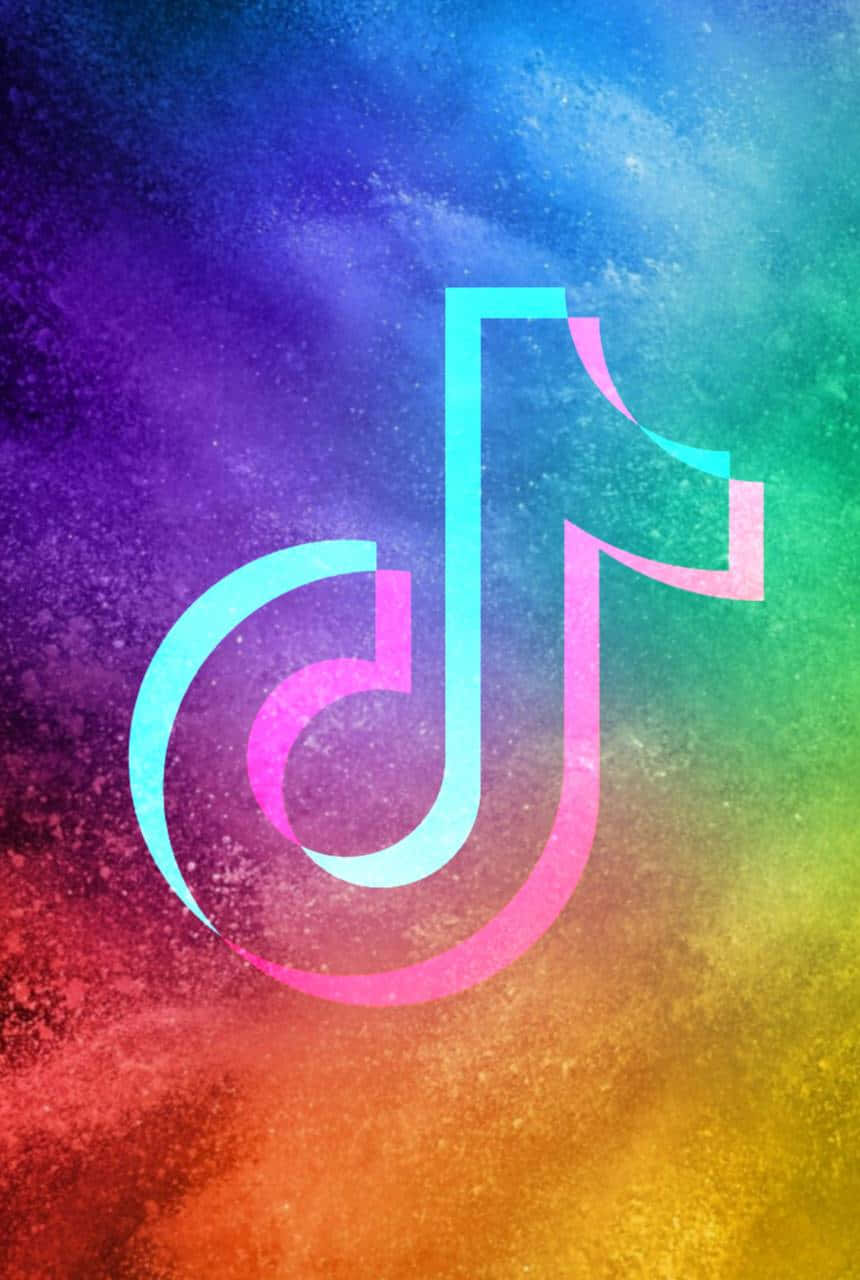 Tiktok Logo On A Colorful Background Background