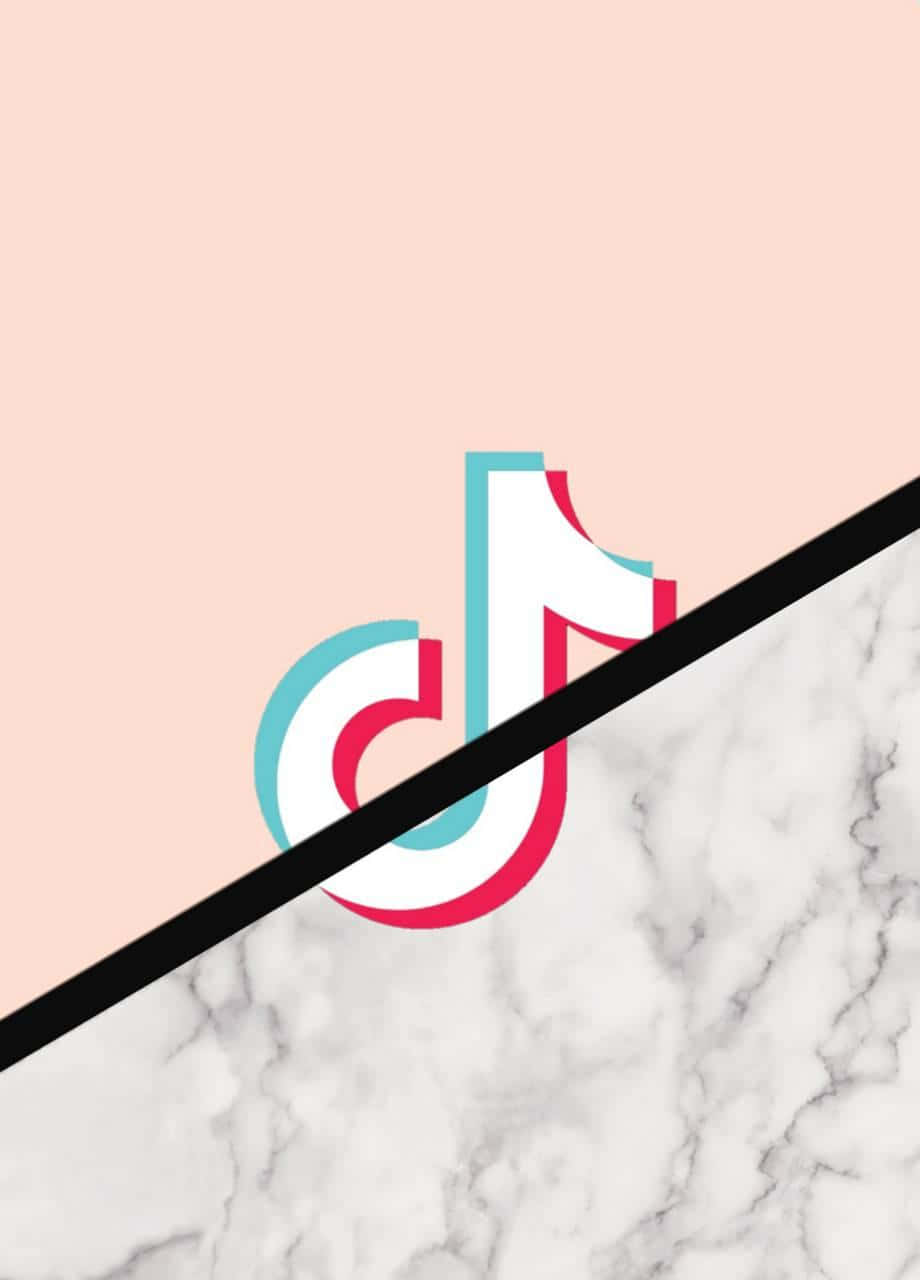 Tiktok Logo On A Marble Background Background