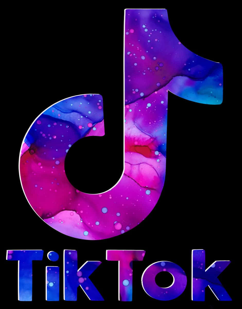 Tiktok Logo With A Purple And Blue Background Background