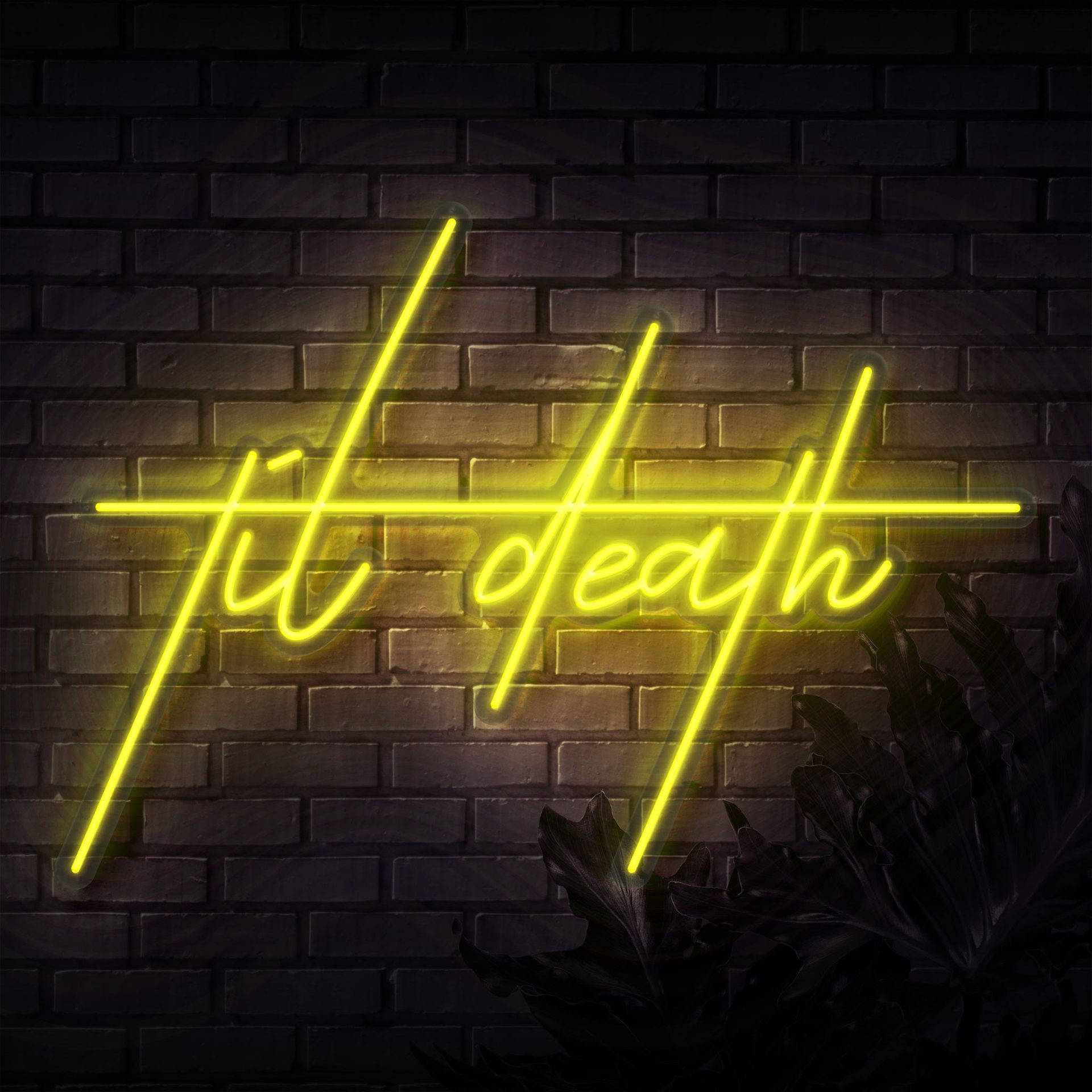 Til Death Sketch Neon Yellow Led Background