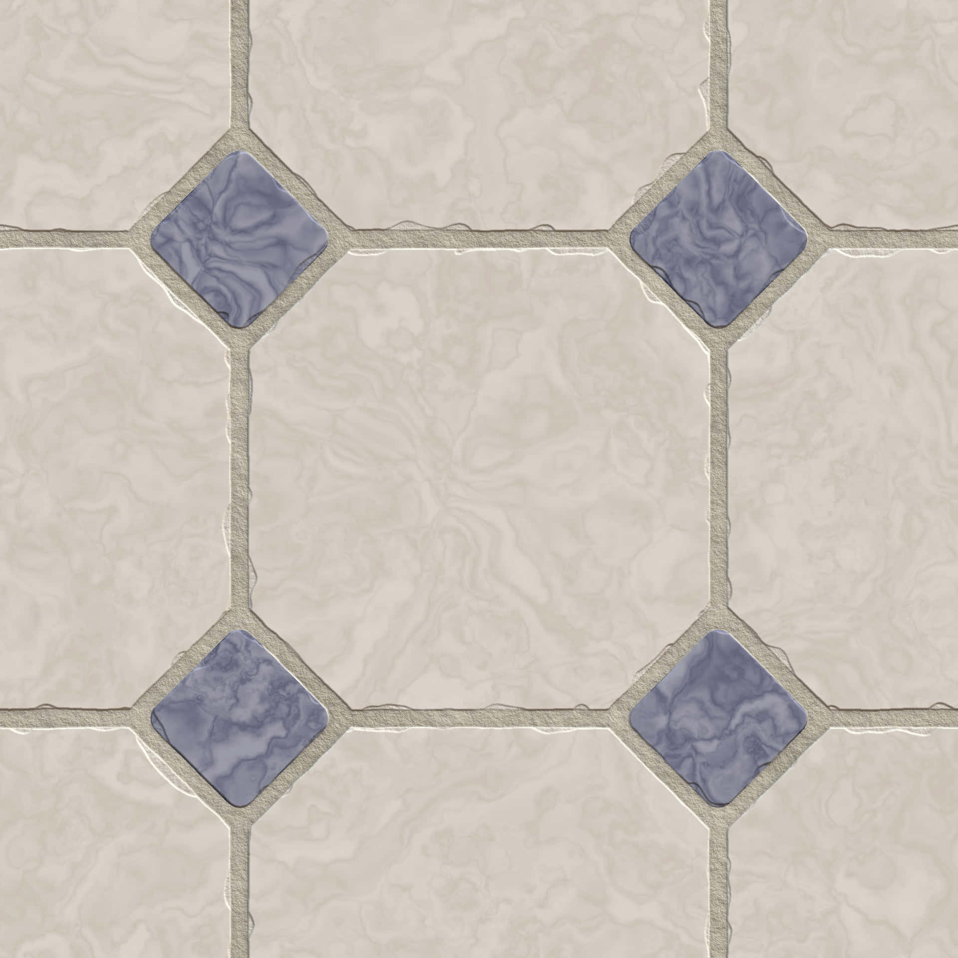 Tile Floor With Blue And White Tiles Background