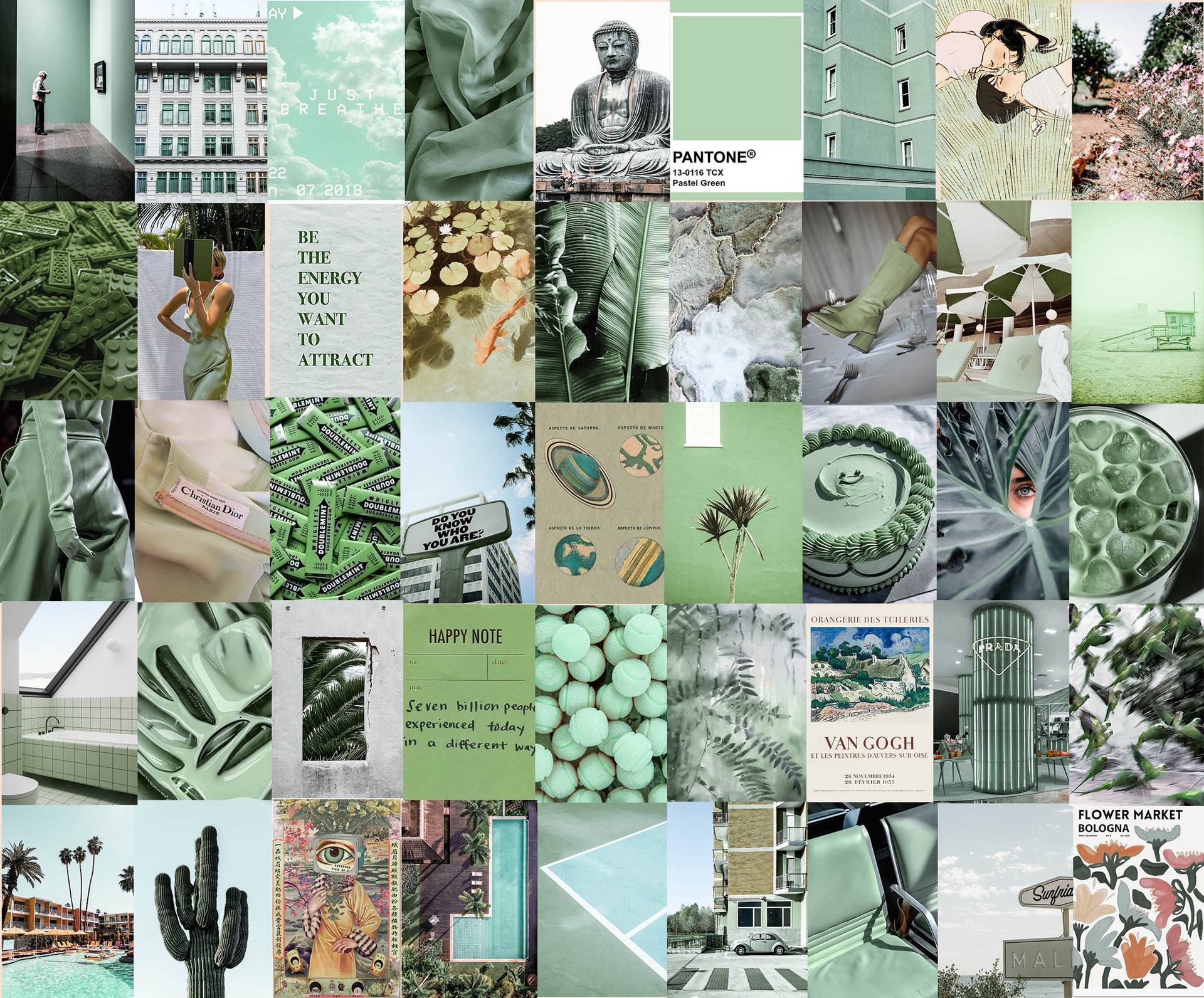 Tiled Sage Green Aesthetic