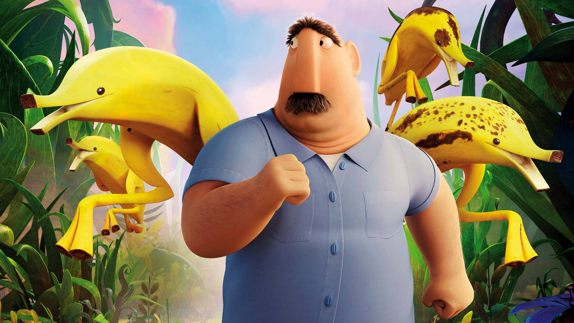 Tim And Bananostrich From Cloudy With A Chance Of Meatballs 2 Background