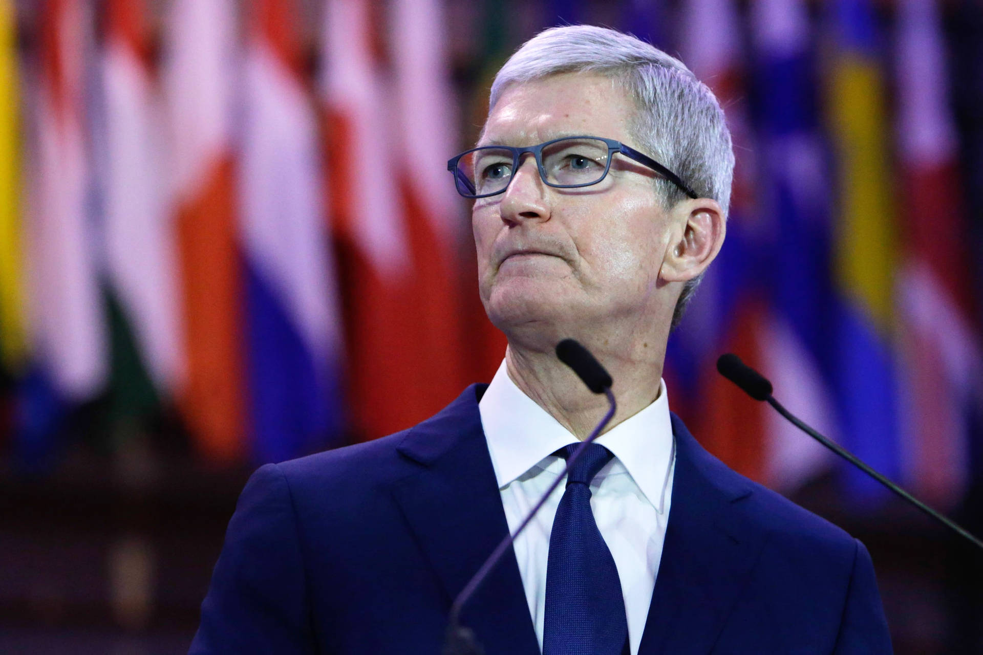 Tim Cook Delivers Speech At Congress Background