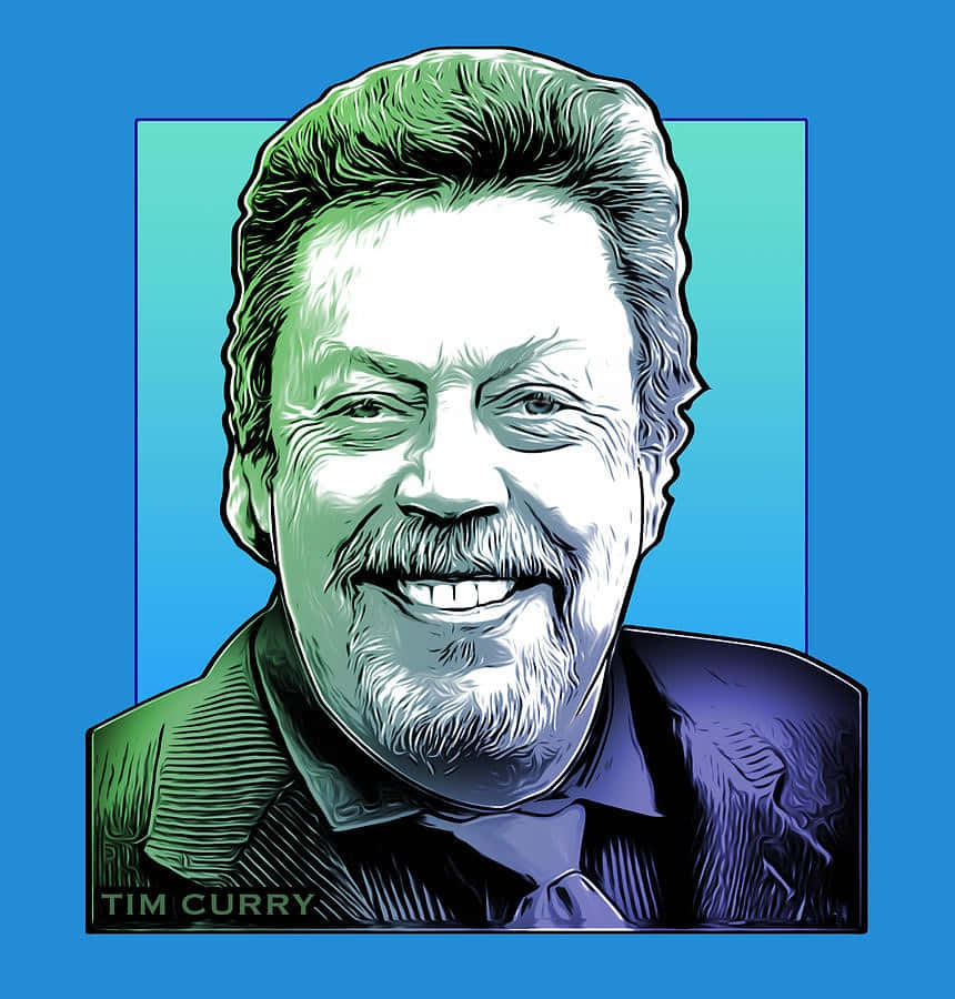Tim Curry Smiling During An Interview Background